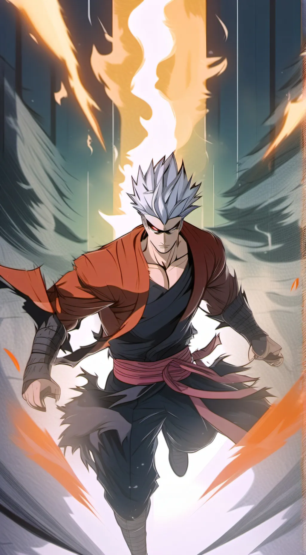 ai character: Goku in Gojo form background