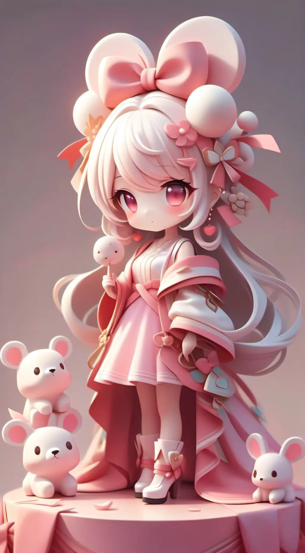 ai character: pink background