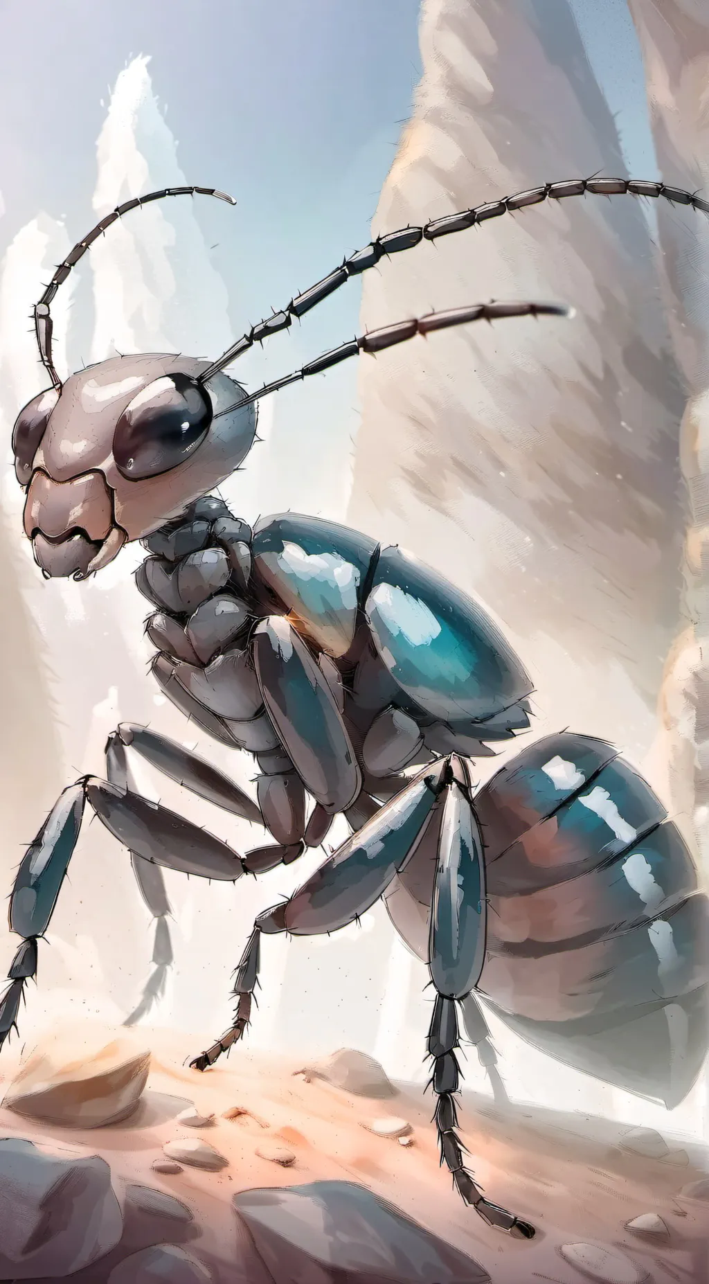 ai character: ant queen RPG  background