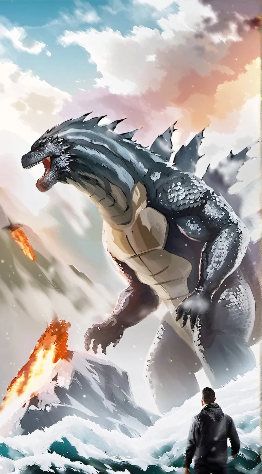 ai character: Godzilla 2021 background