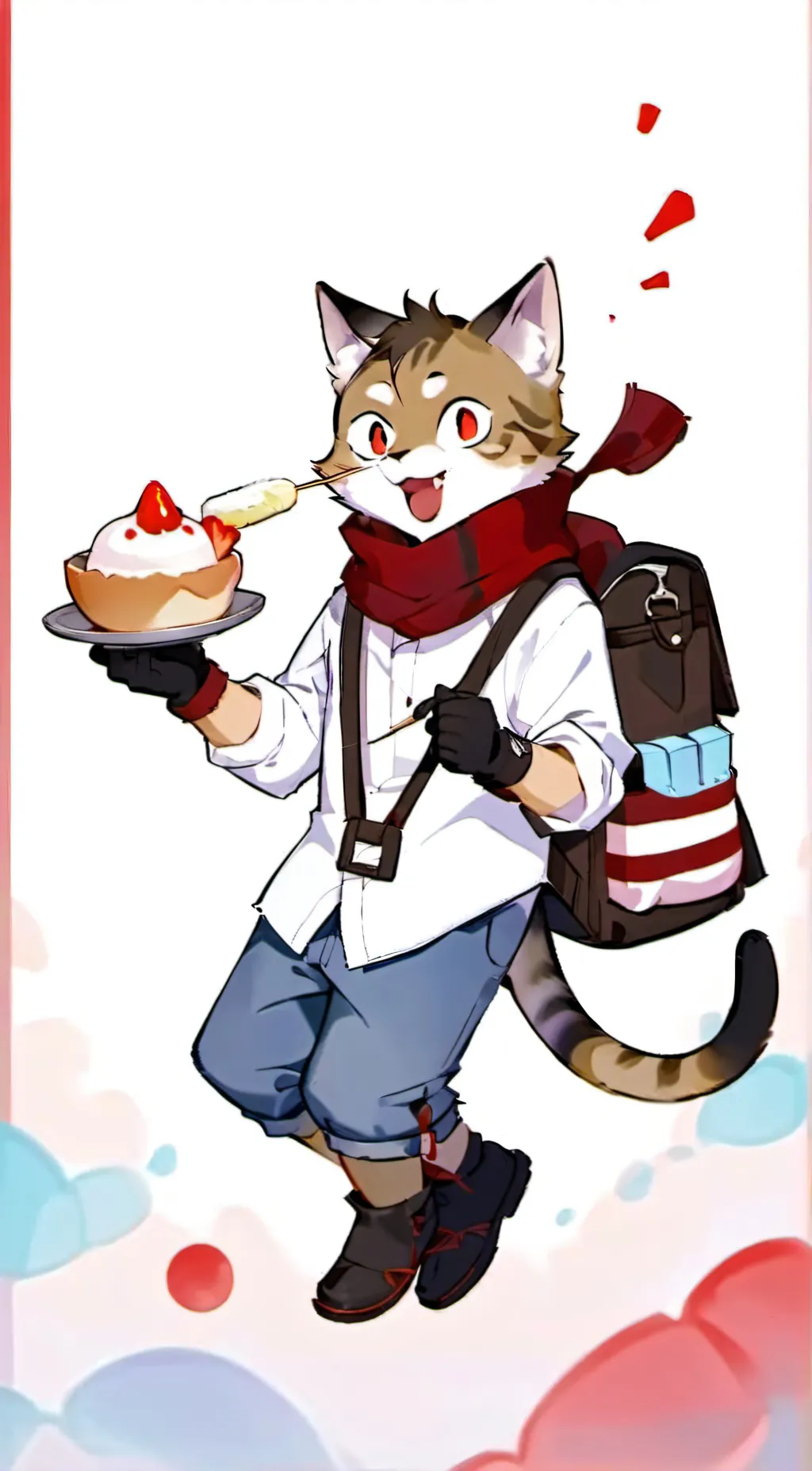 ai character: Lucky the cat  background