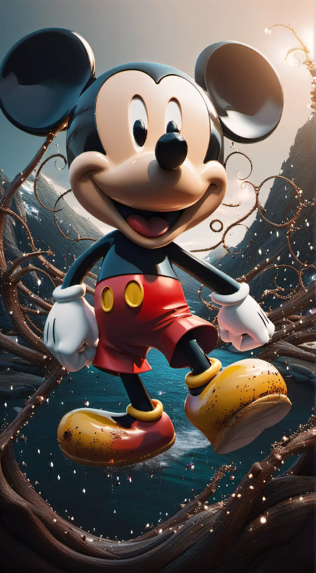 ai character: Mickey Mouse  background