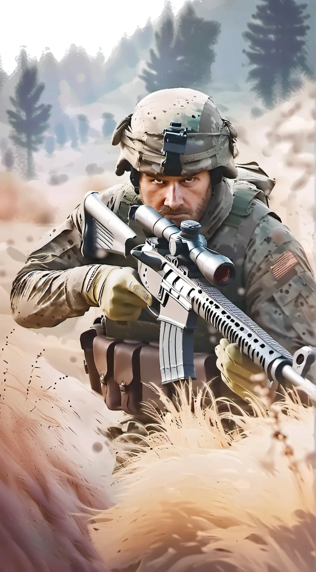 ai character: Millitary sniper background