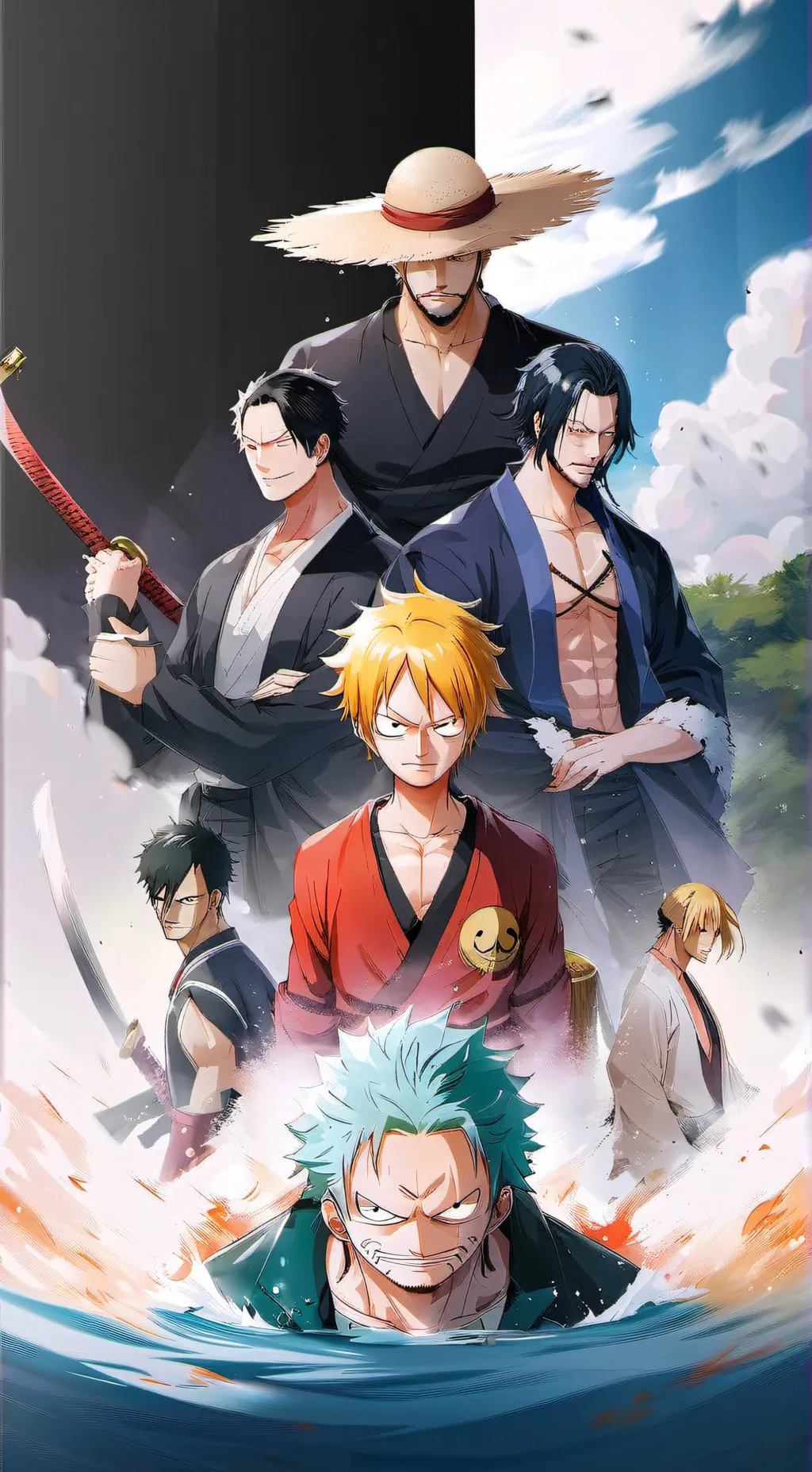 ai character: Straw hat background