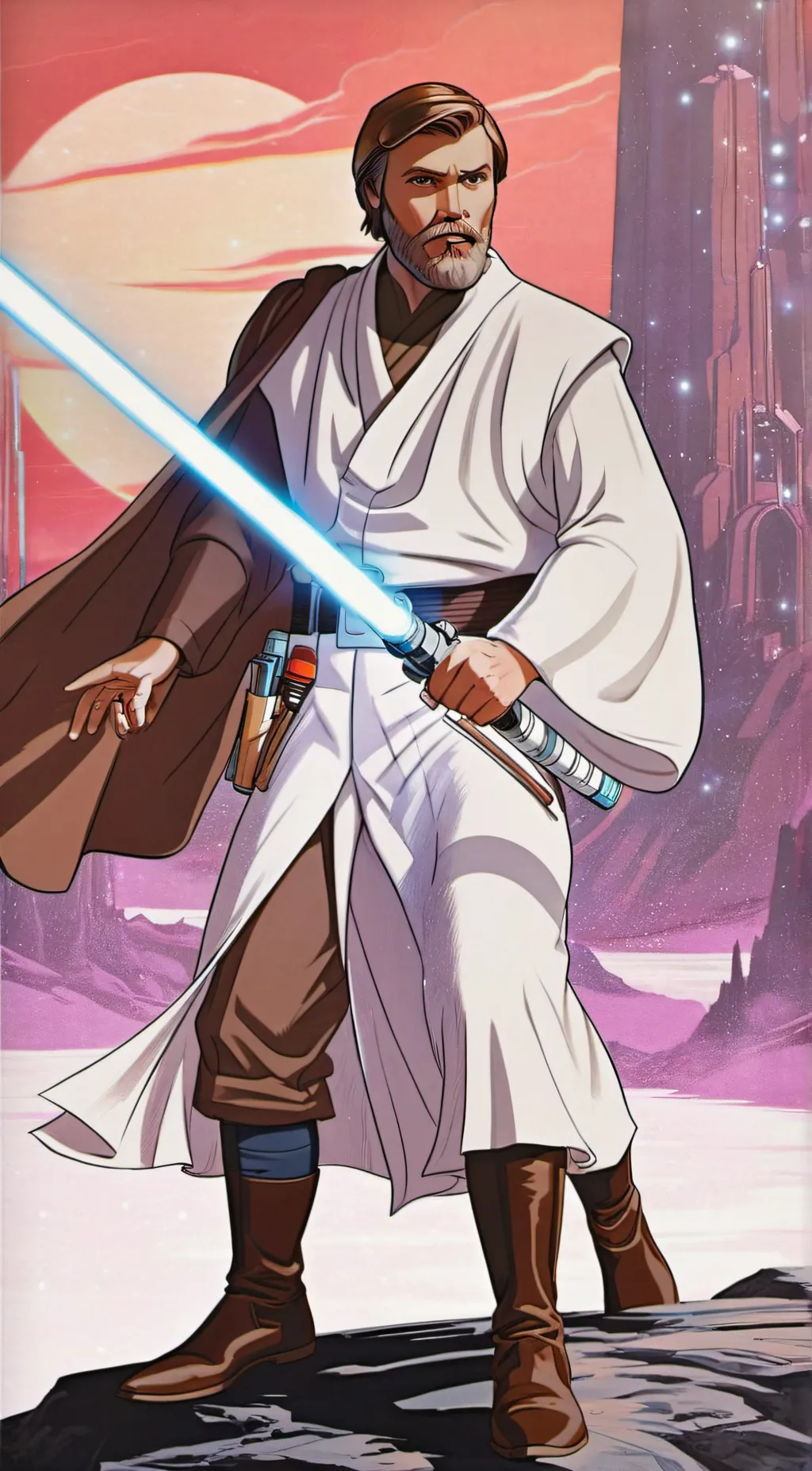 ai character: Obi Wan Kenobi  background