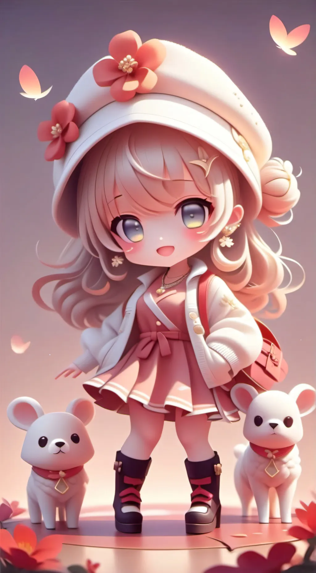 ai character: Amanda and Wooly background