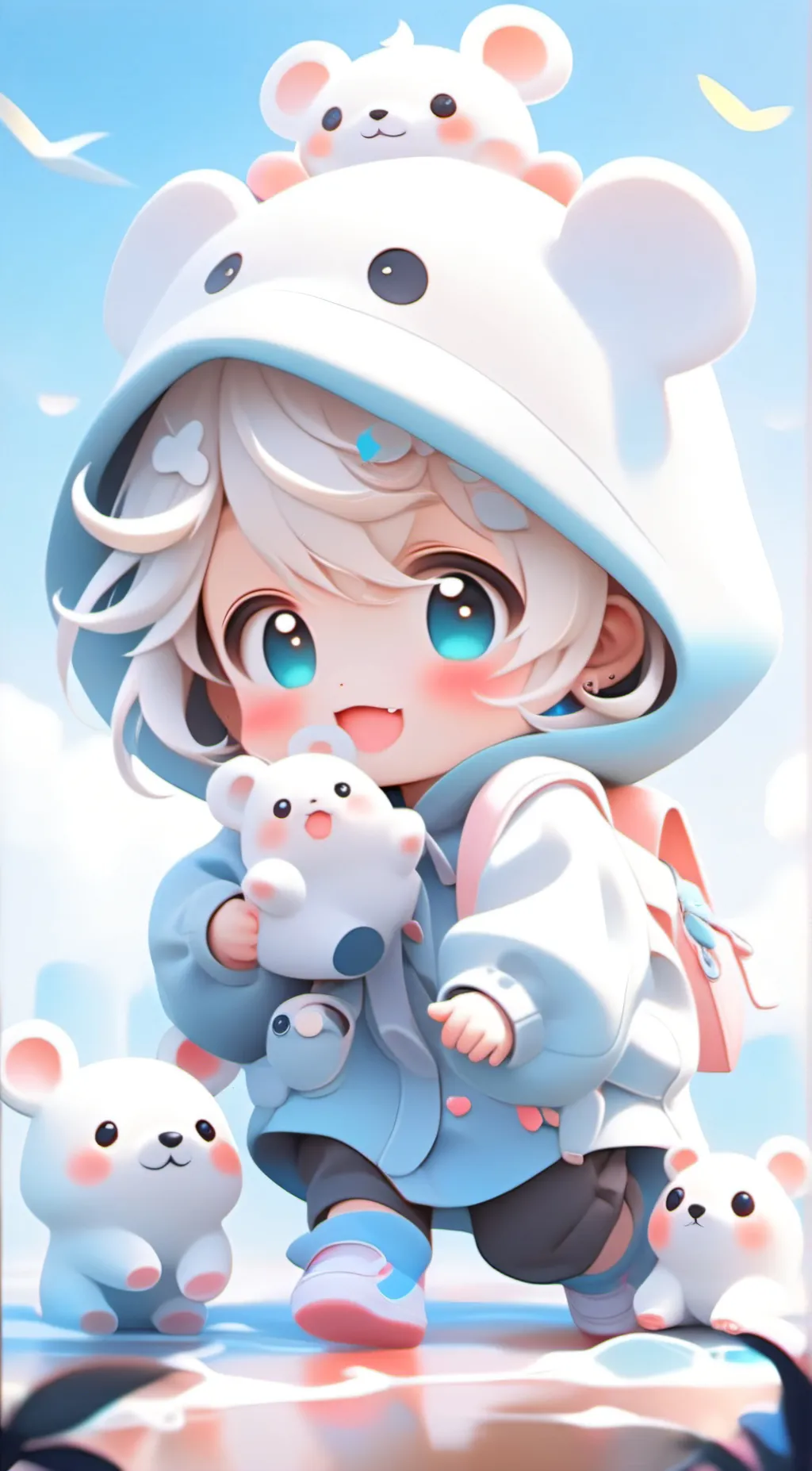 ai character: Snow background