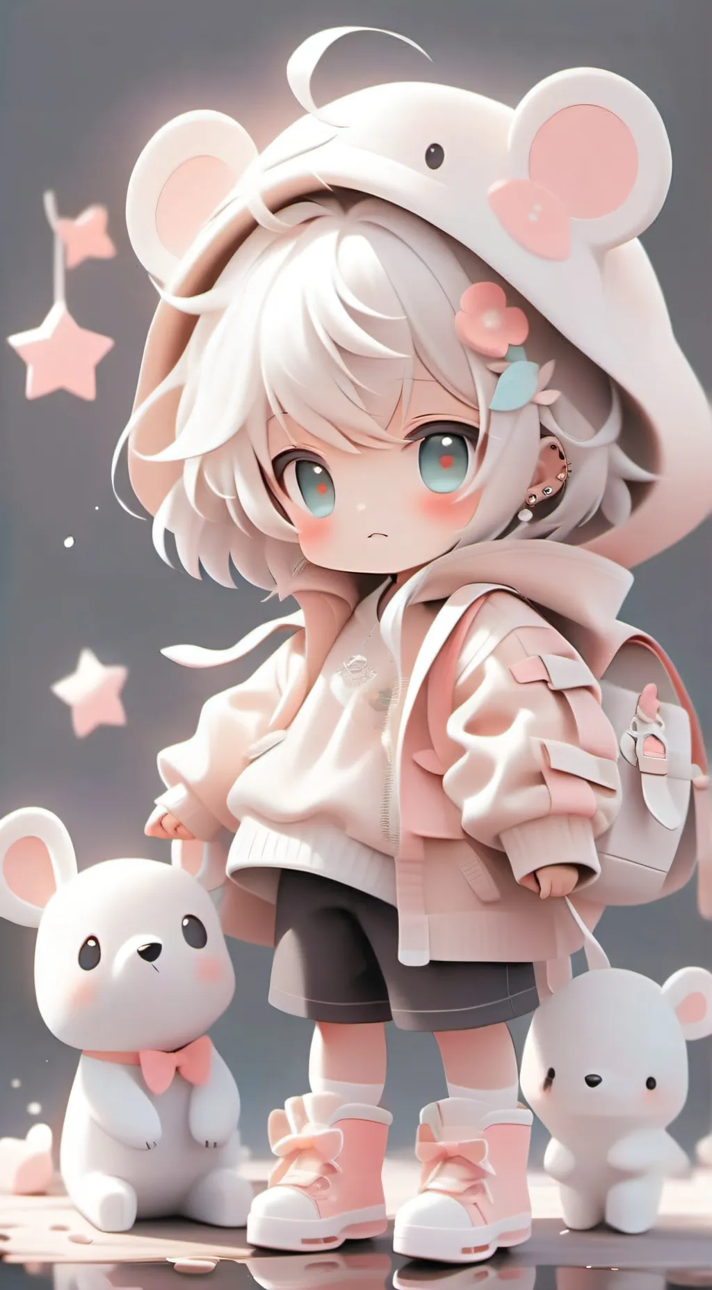 ai character: Flower background