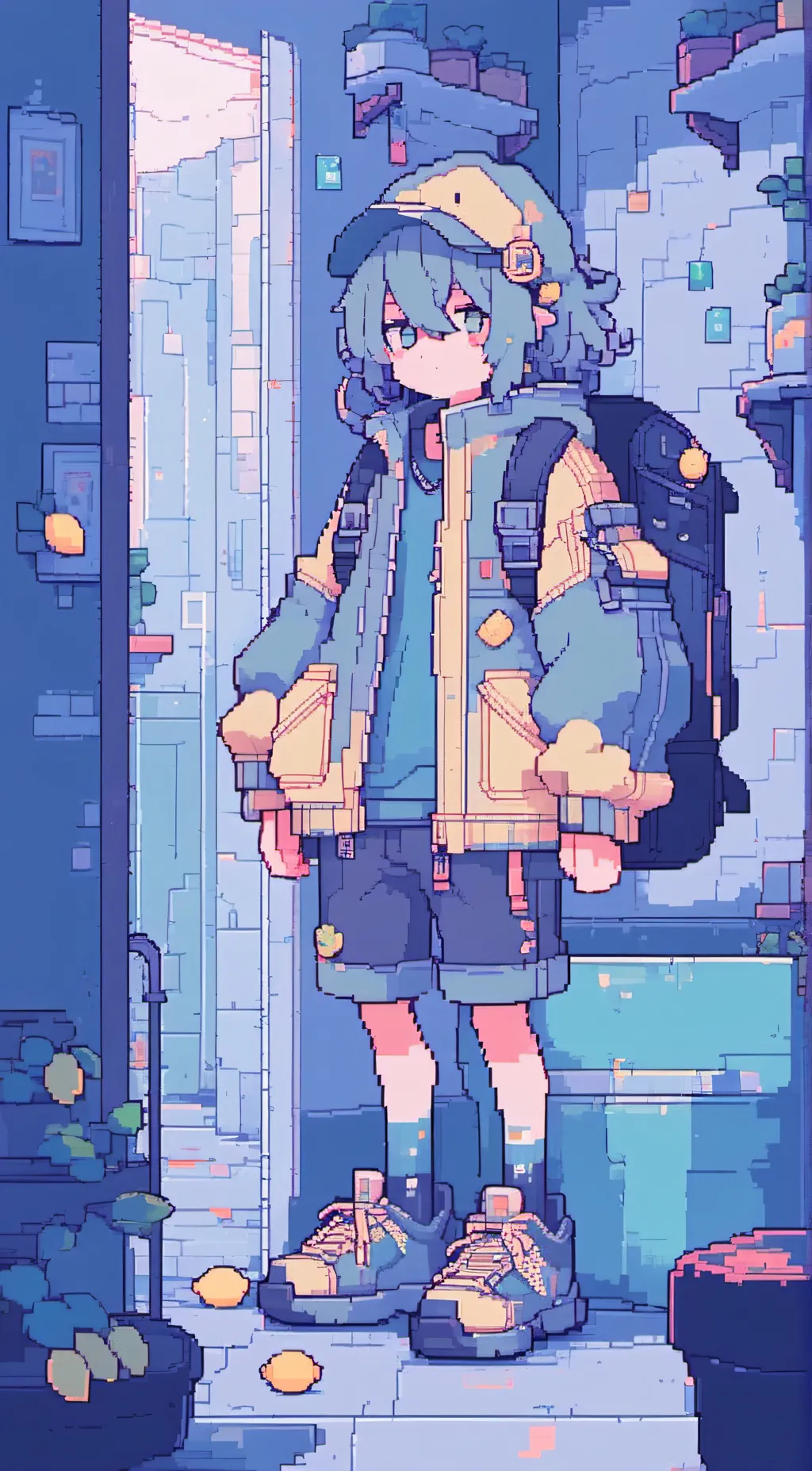 ai character: Chunky lemon background