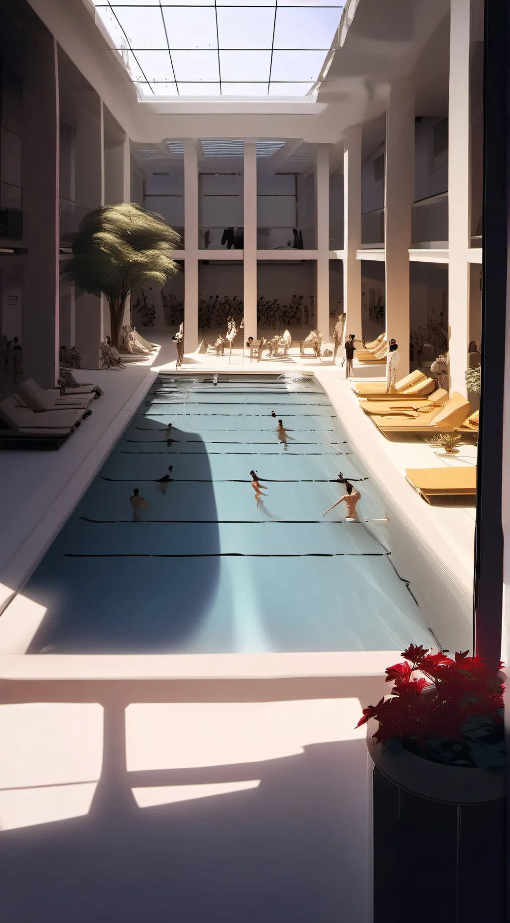 ai character: Pool party!!  background