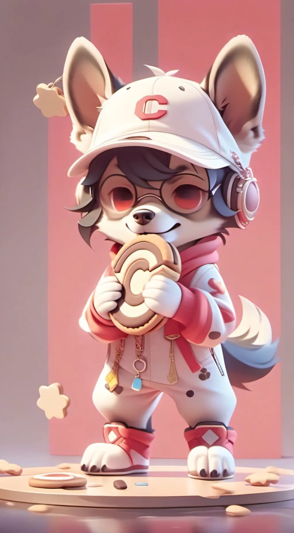 ai character: Cookie dog background