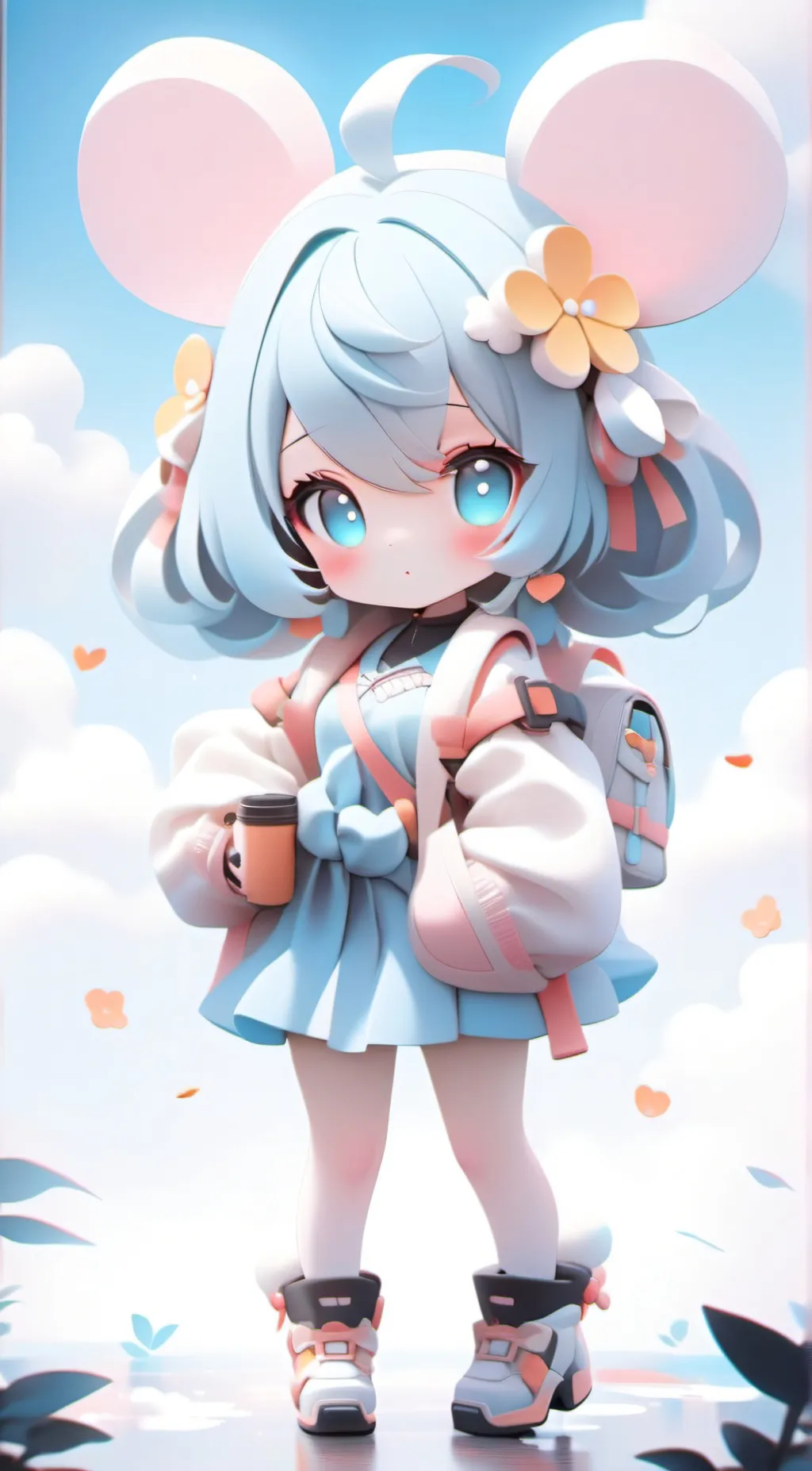 ai character: Violet background