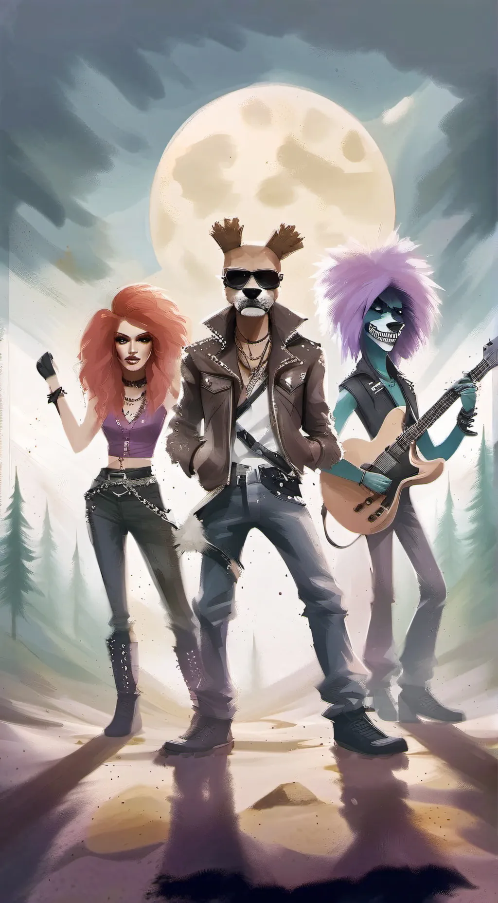 ai character: The Glam rocks background