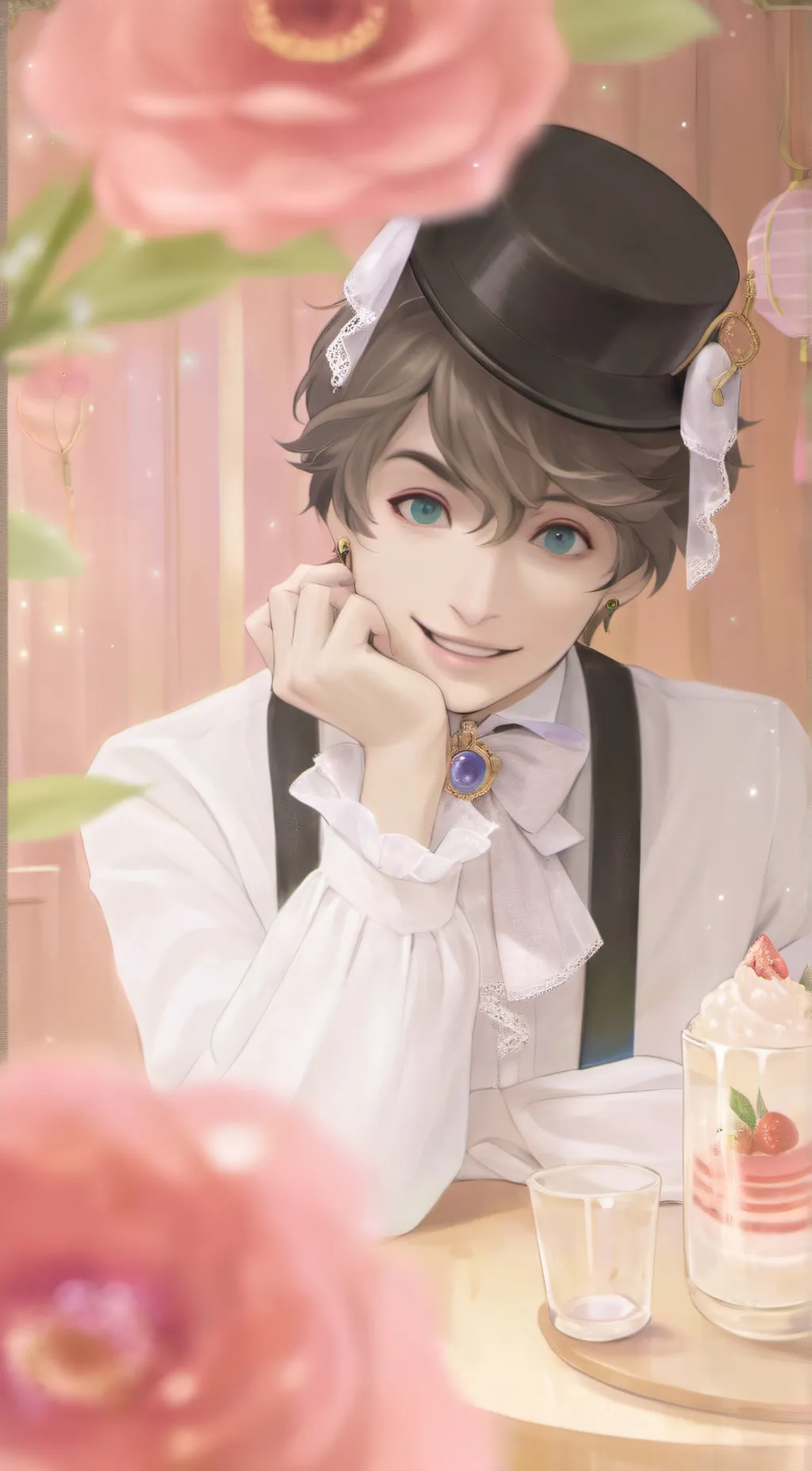 ai character: Willy wonka  background
