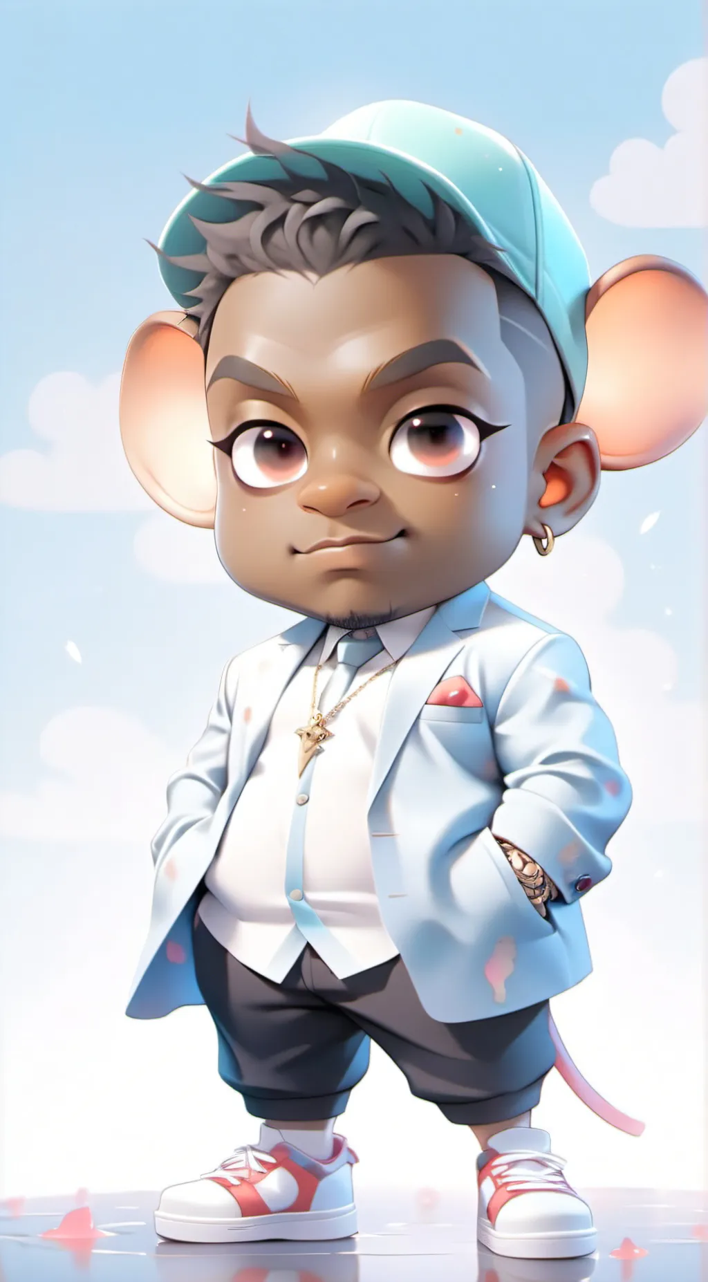 ai character: Rat cool background