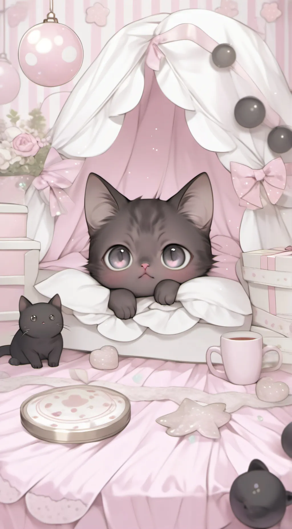 ai character: Kitten  background