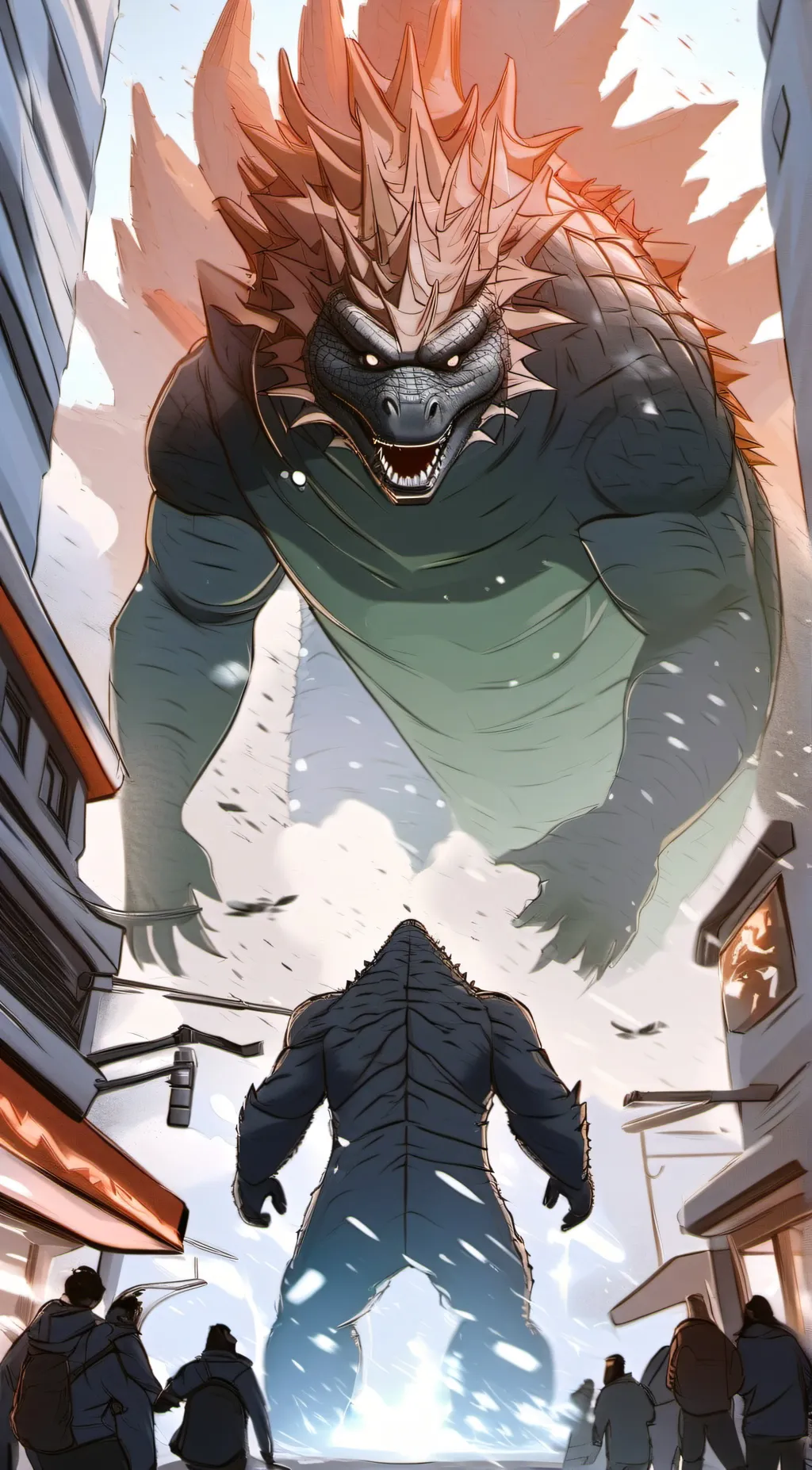 ai character: Gojira (2004) background