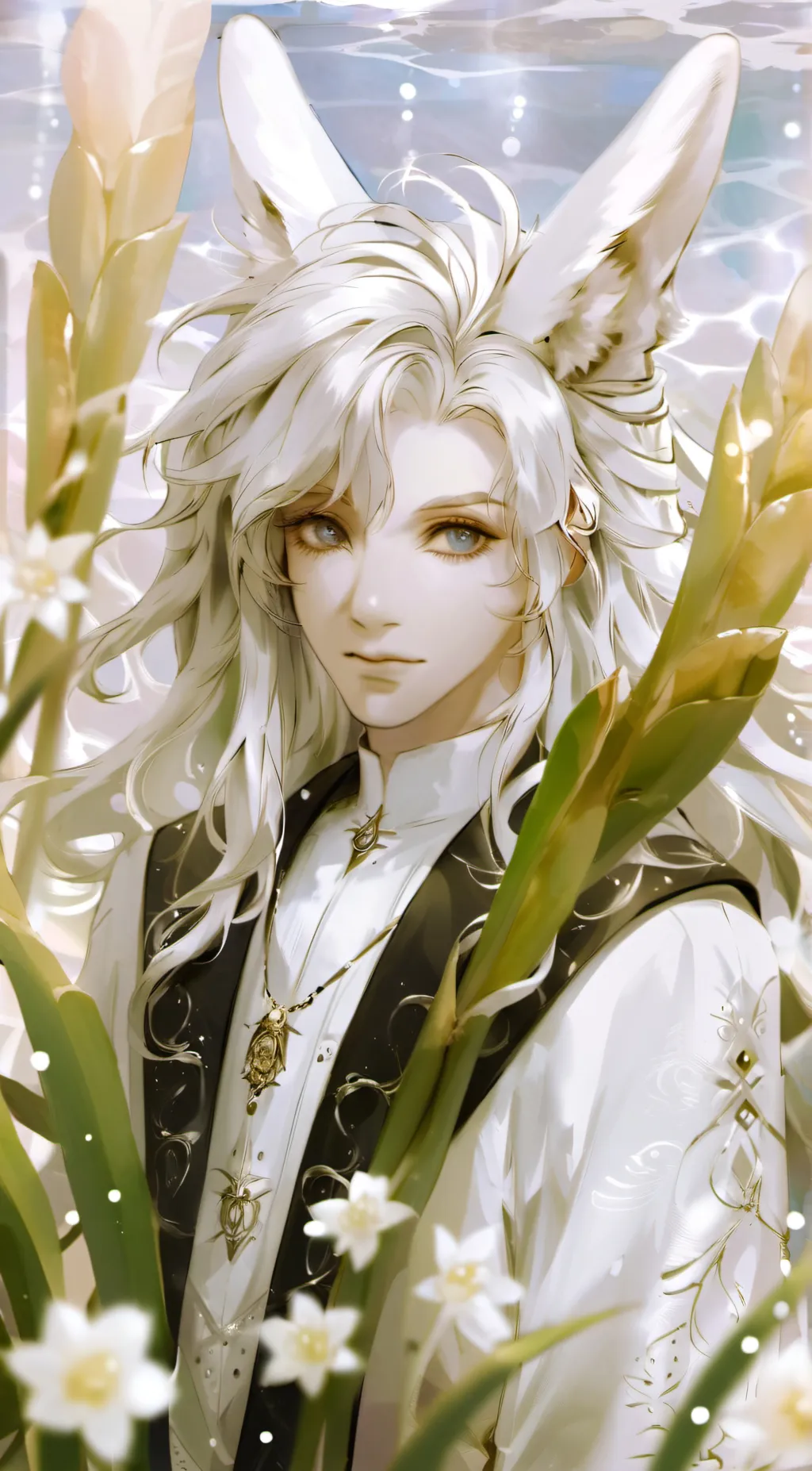 ai character: sea bunny~*°•`🐰🥕 background