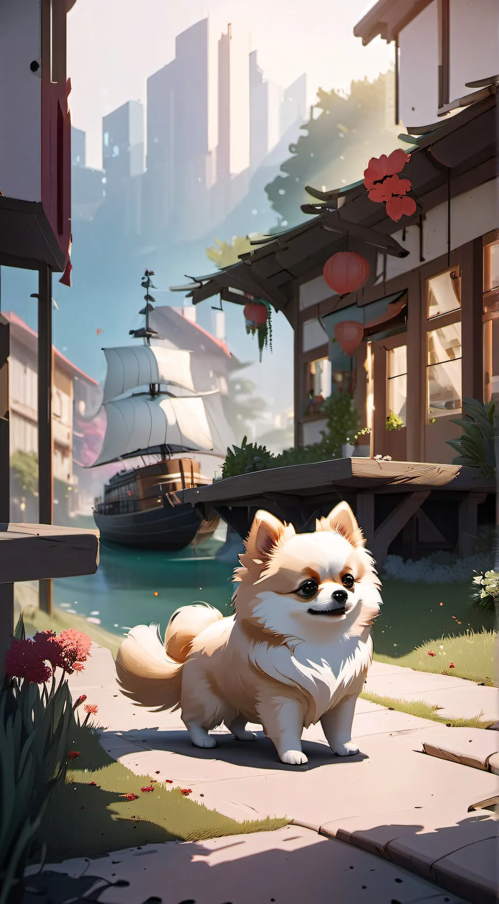ai character: pompom background