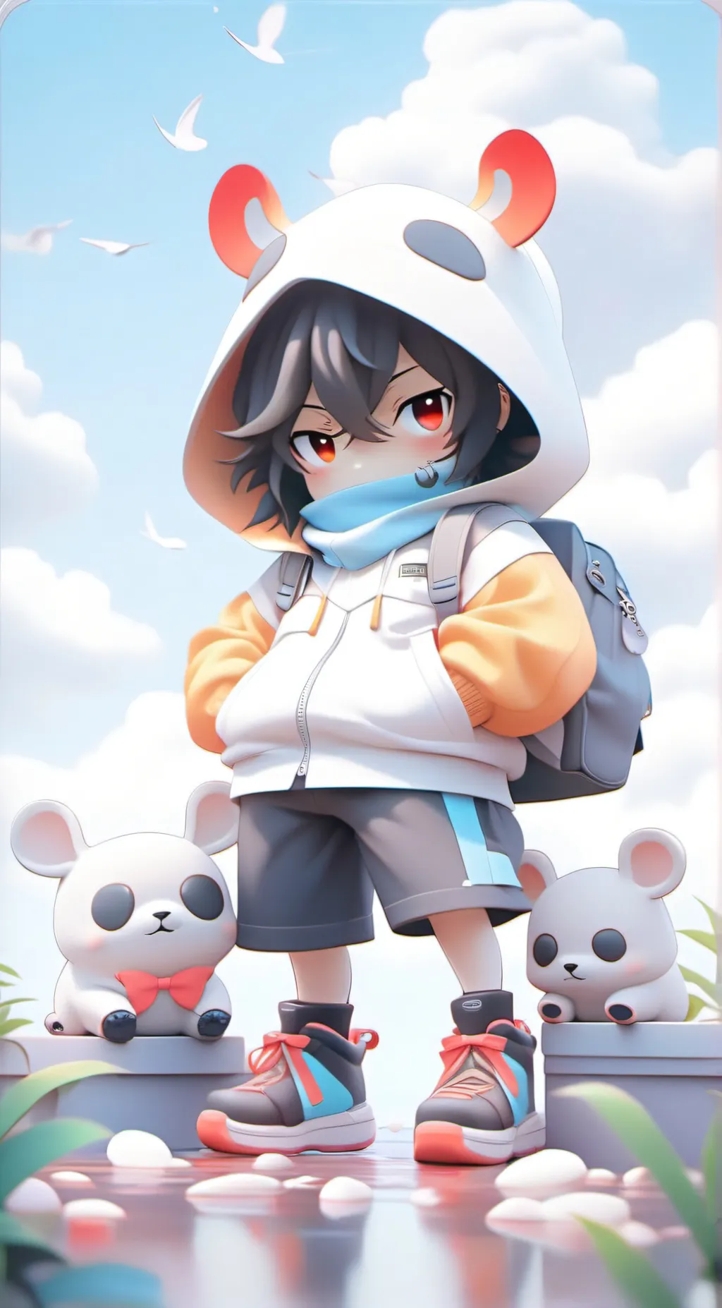 ai character: cat girl background