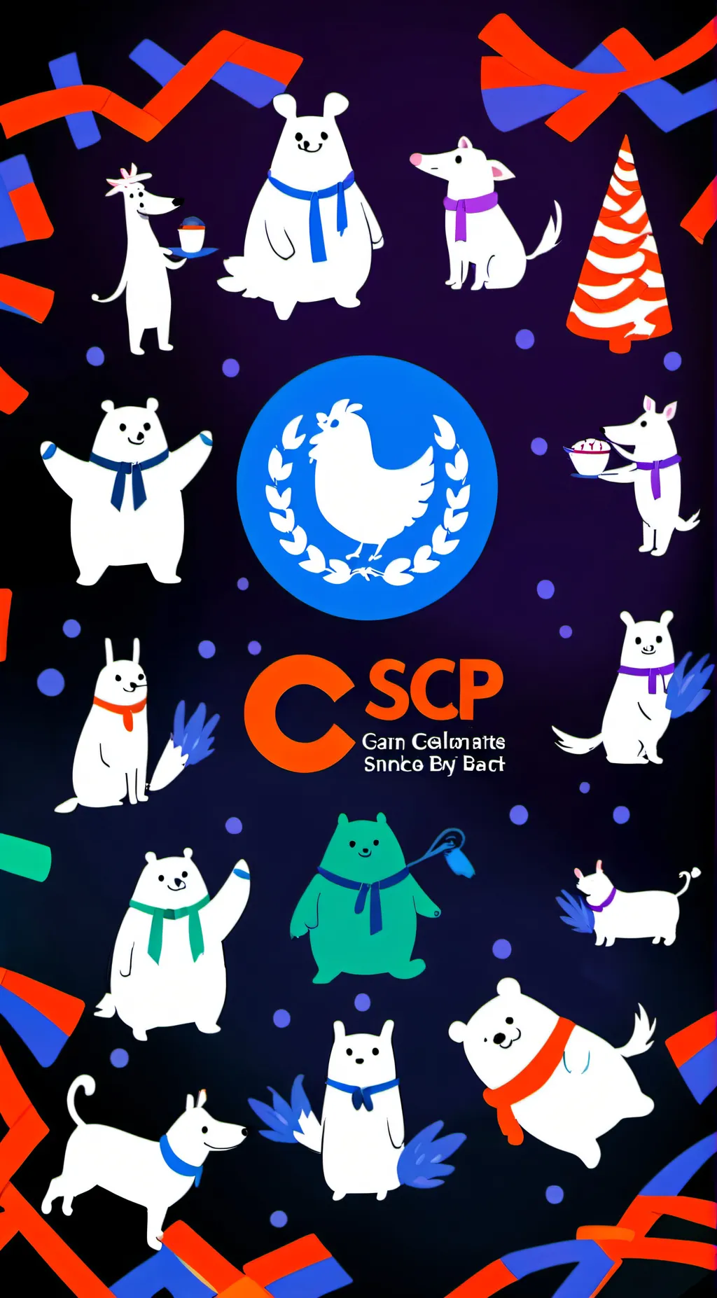 ai character: Smiling critters background