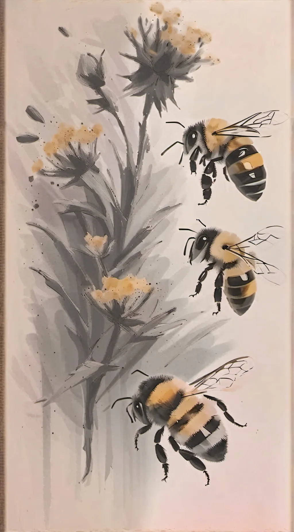 ai character: Flower Bee background