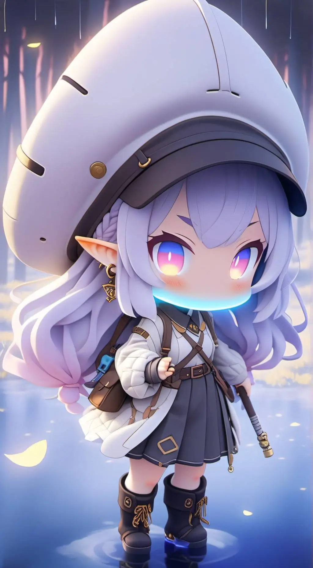 ai character: Violet background