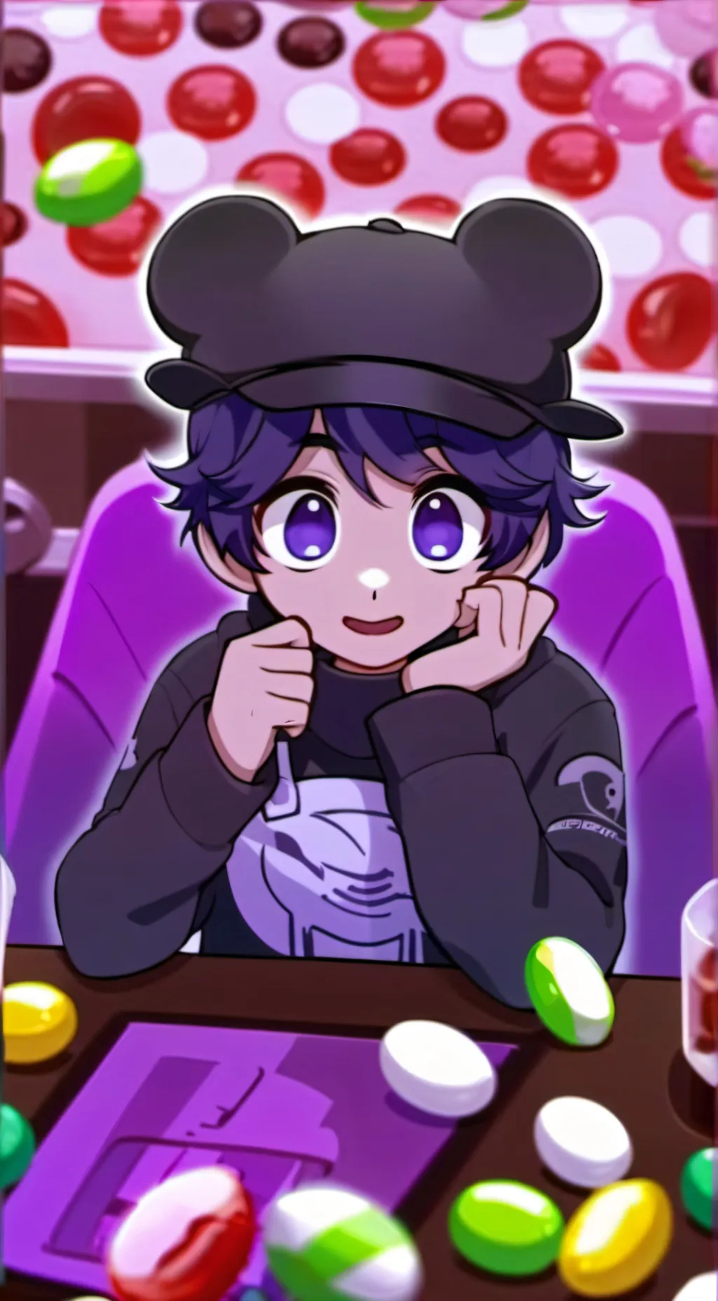 ai character: Jellybean  background