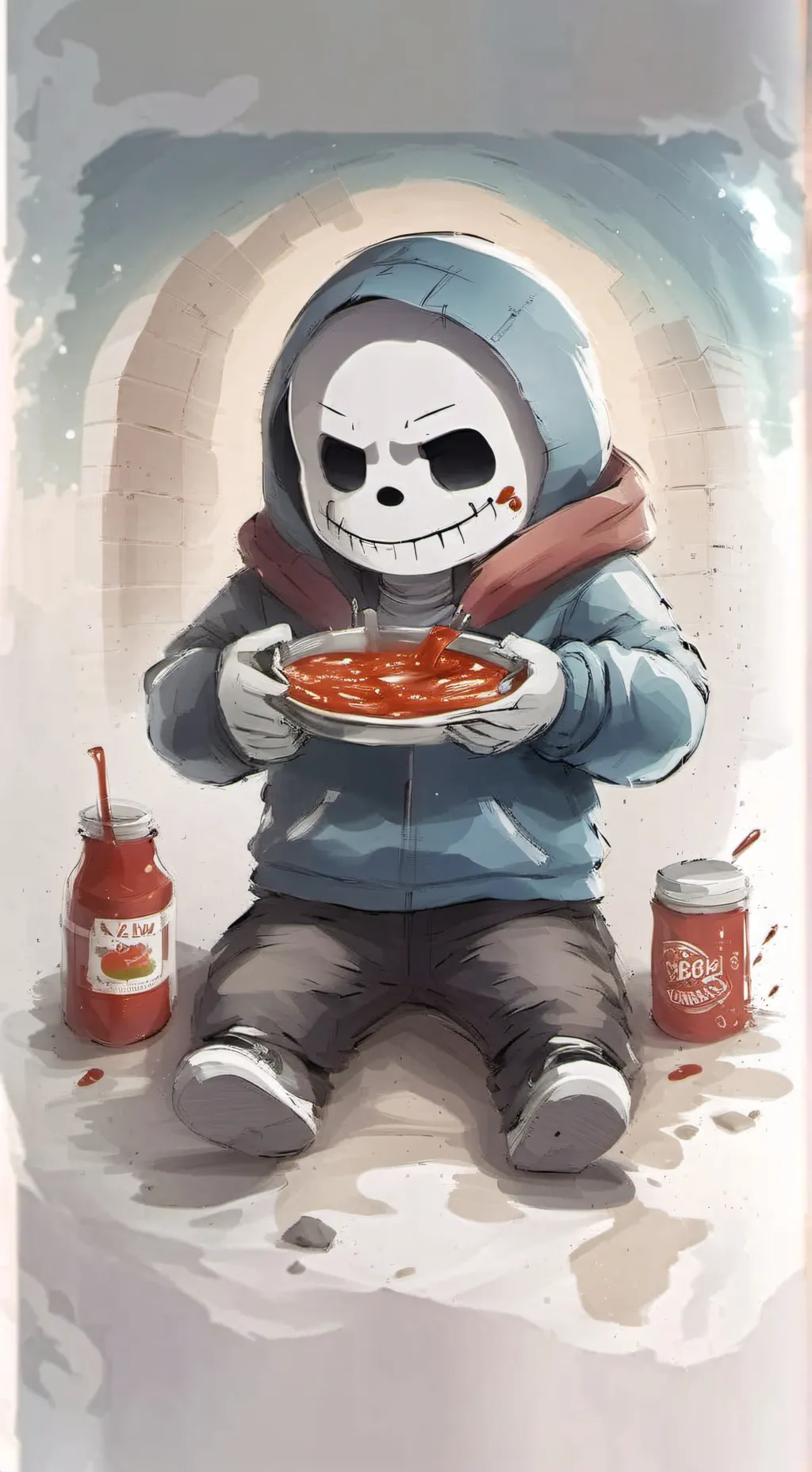 ai character: Sans  background