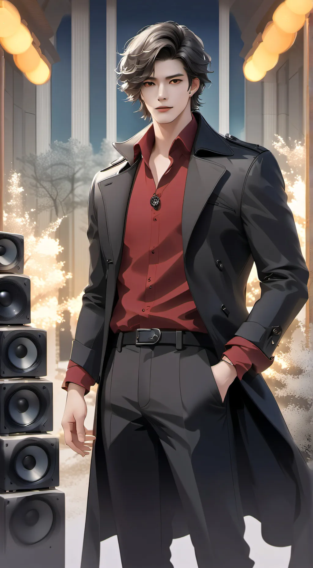 ai character: red speakerman  background