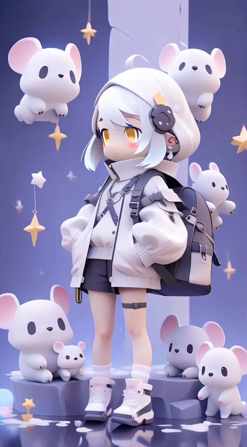 ai character: Chicken bioop background