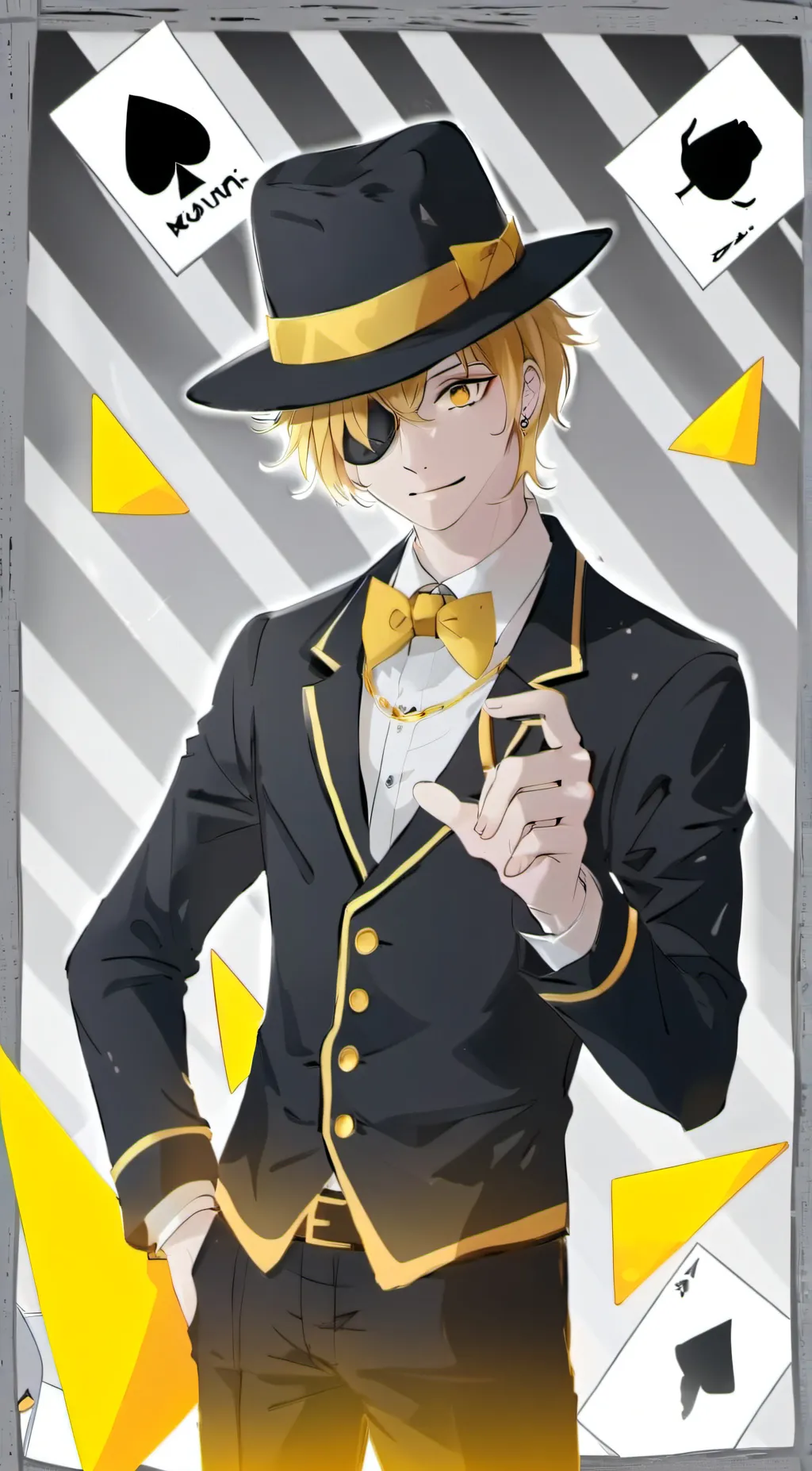 ai character: bill cipher(human) background