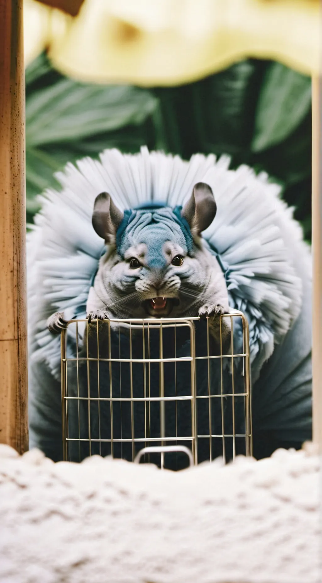 ai character: chinchilla cage. background