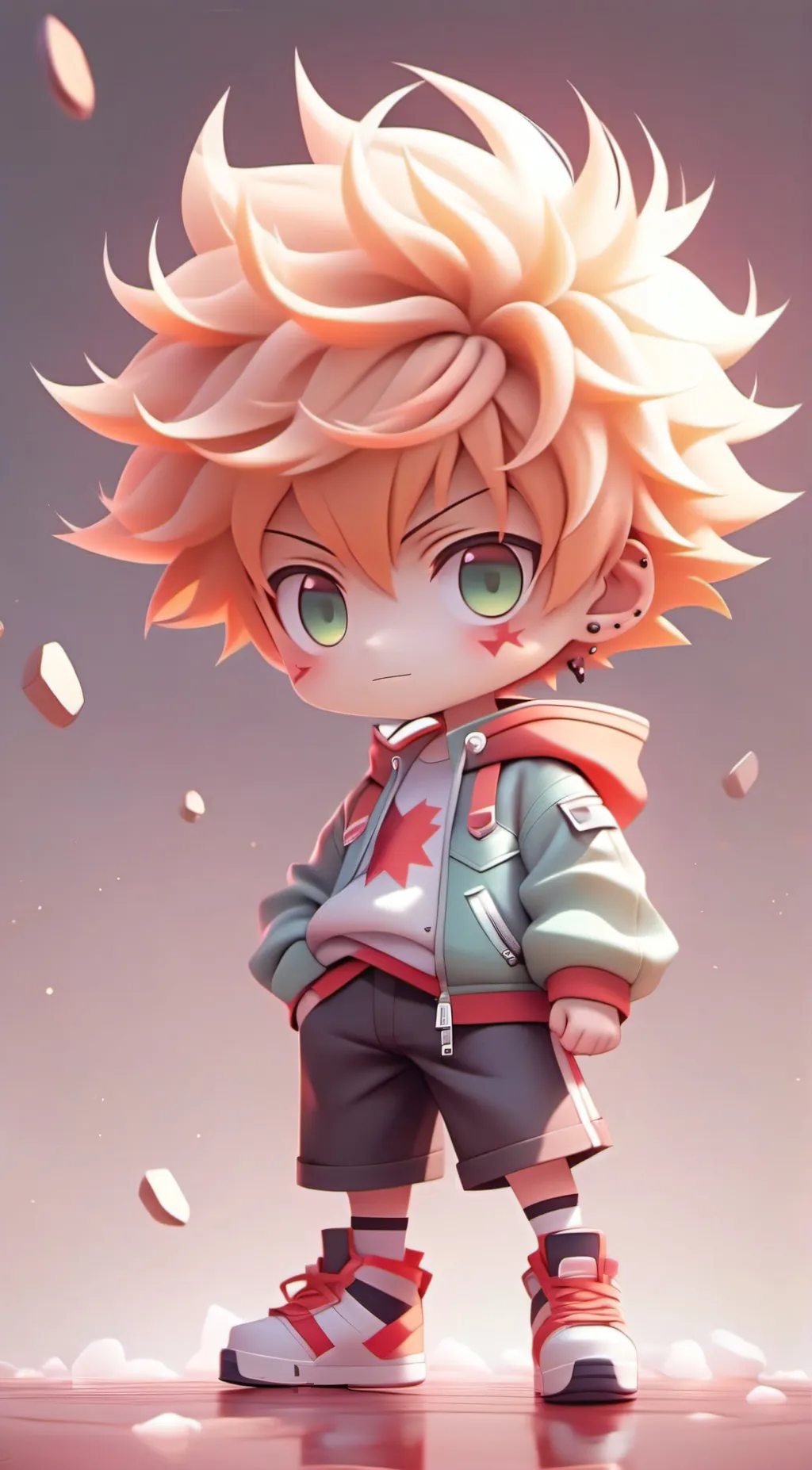 ai character: kid bakugo  background