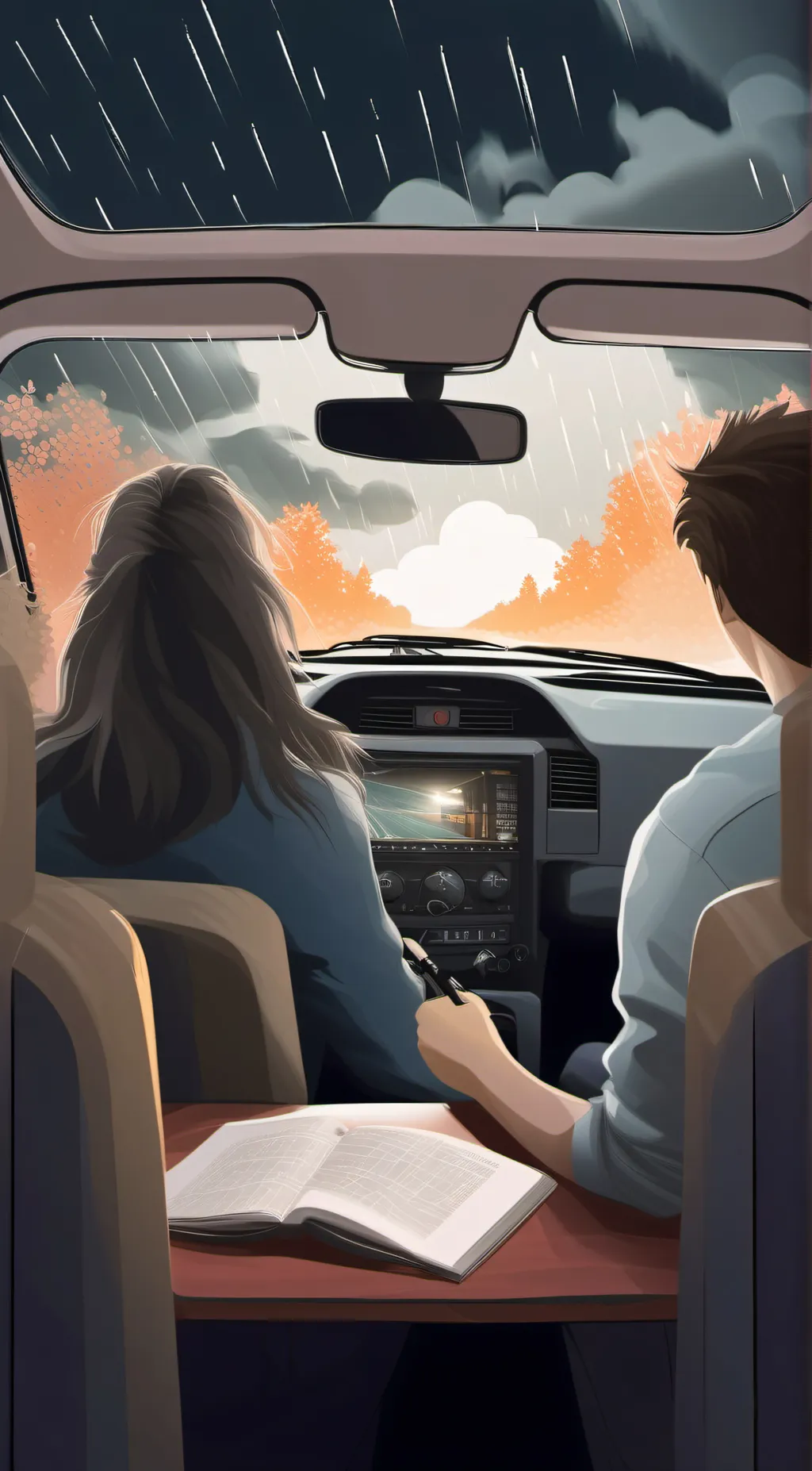 ai character: Car ride  background