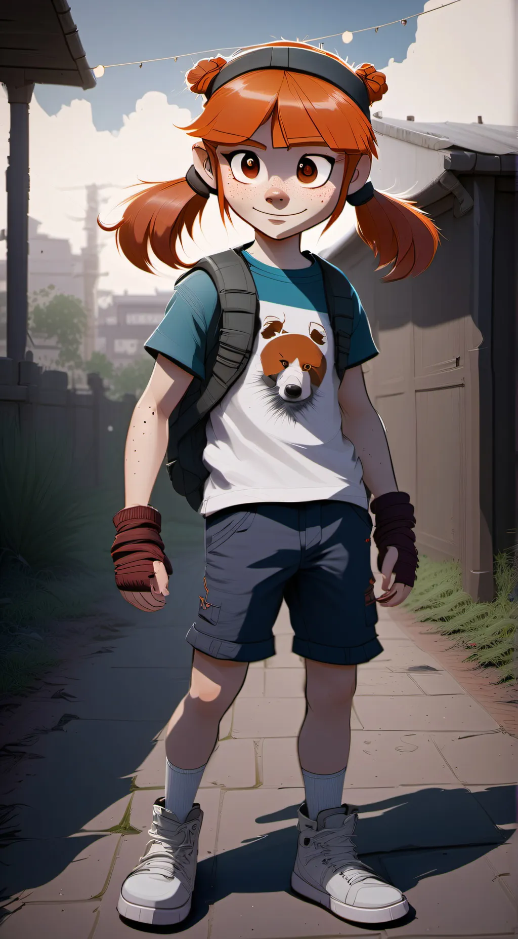 ai character: Patrice Blazing background