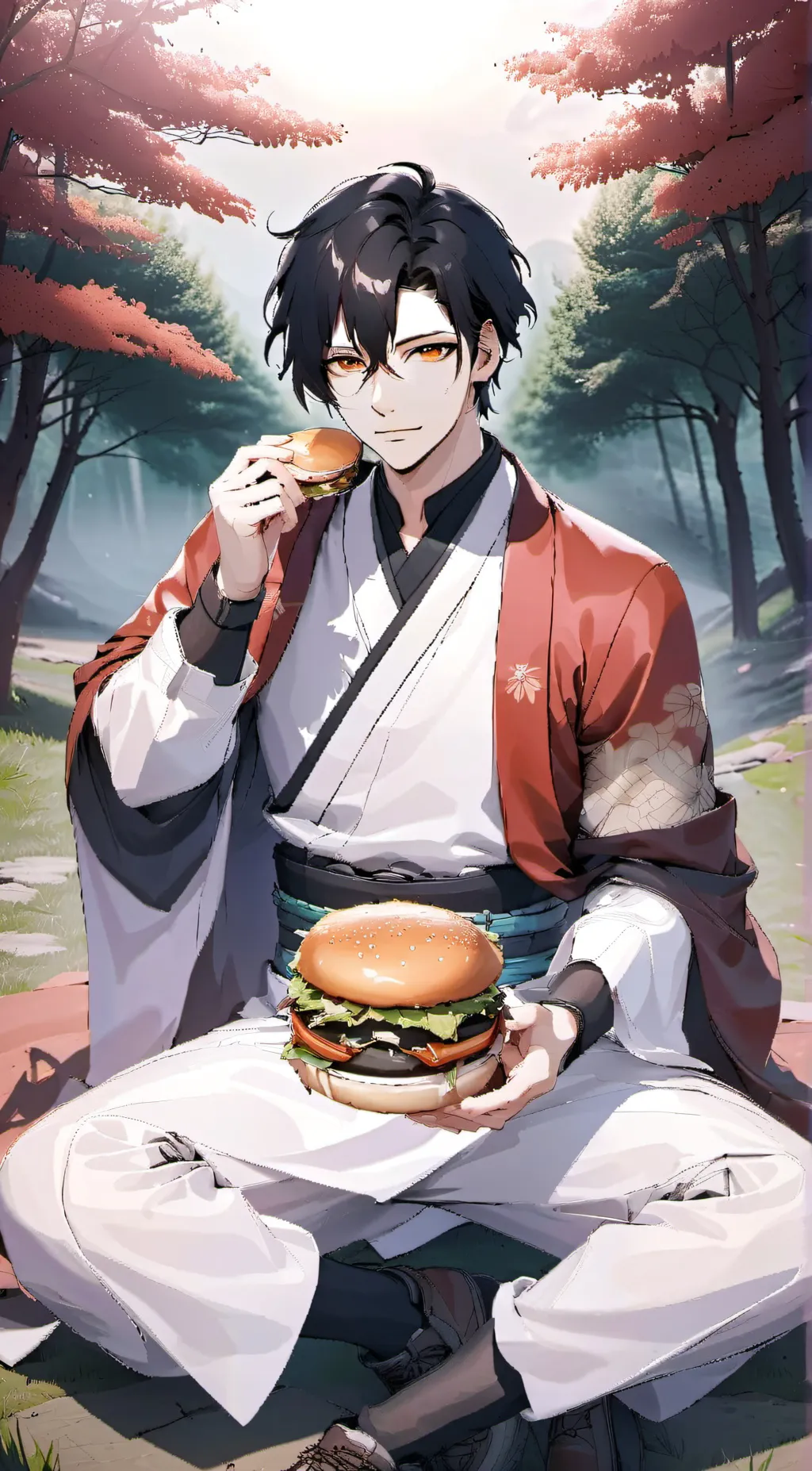 ai character: Burger Samaritan background