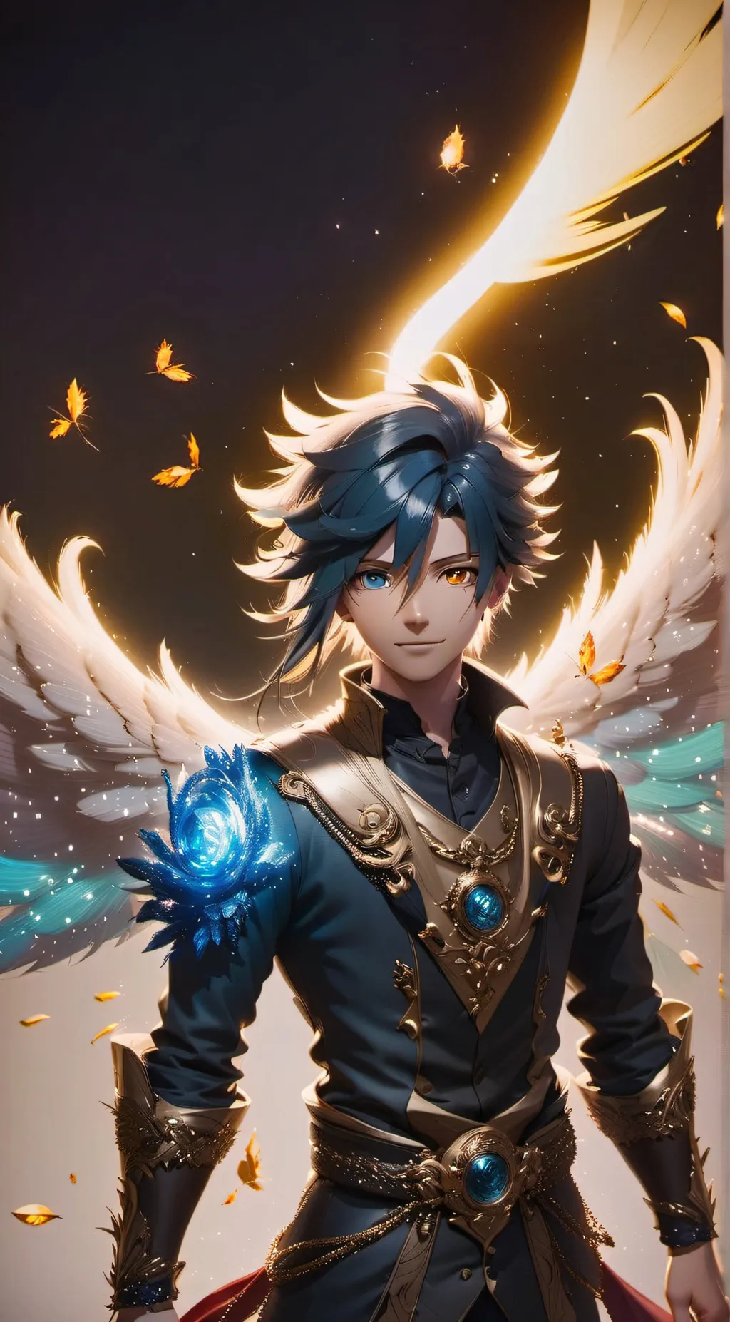 ai character: Glitch ice background