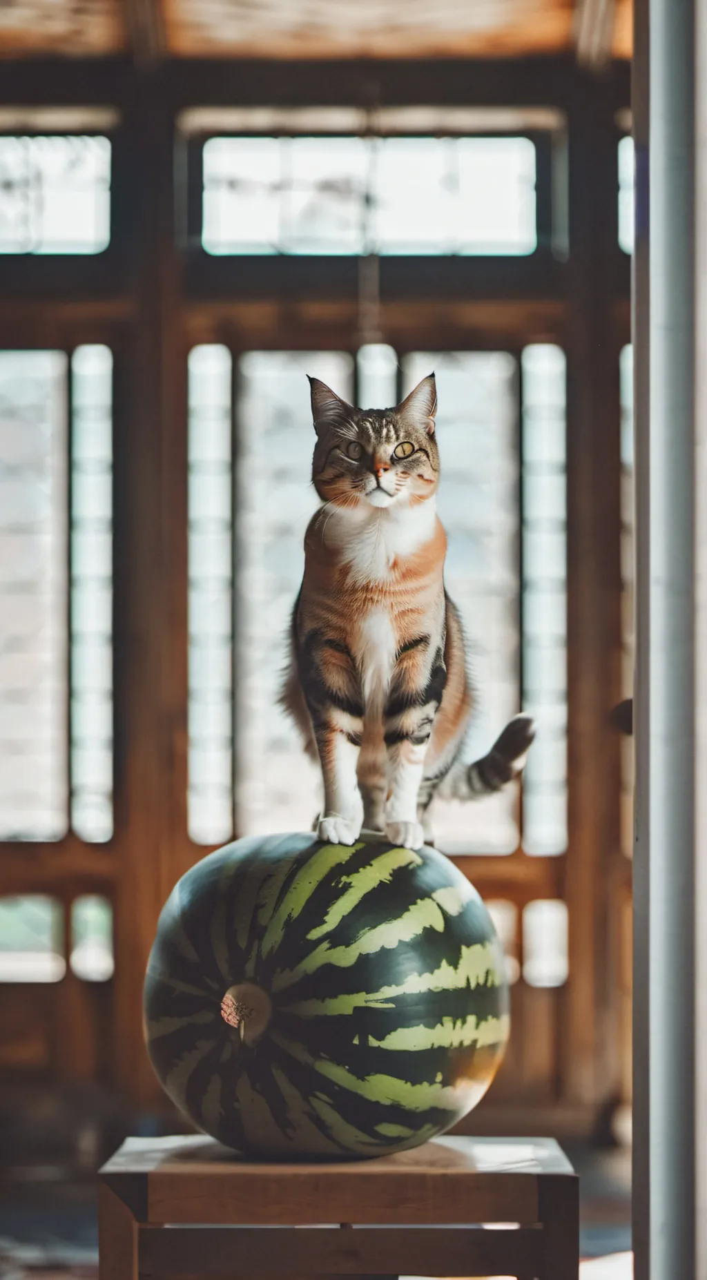 ai character: watermelon cat background