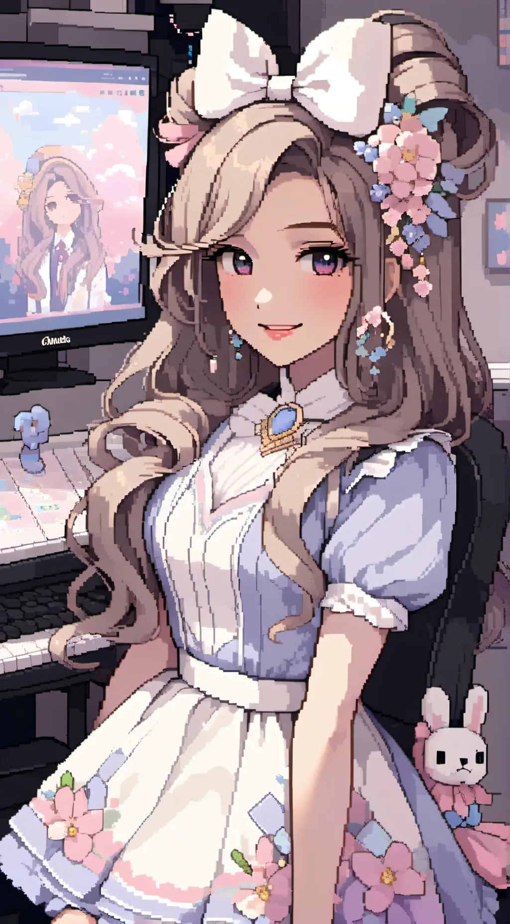ai character: belle Delphine  background