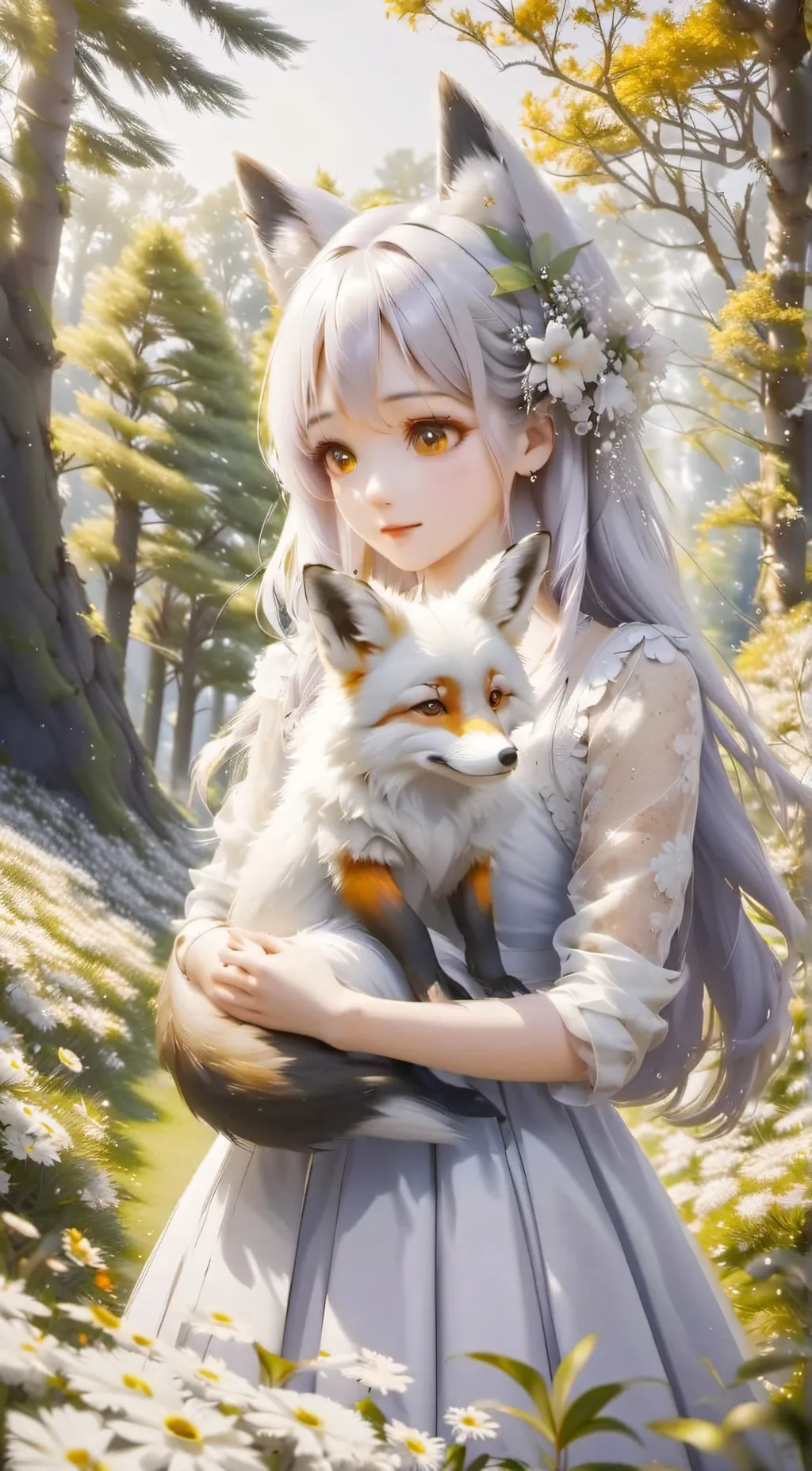 ai character: little foxy  background