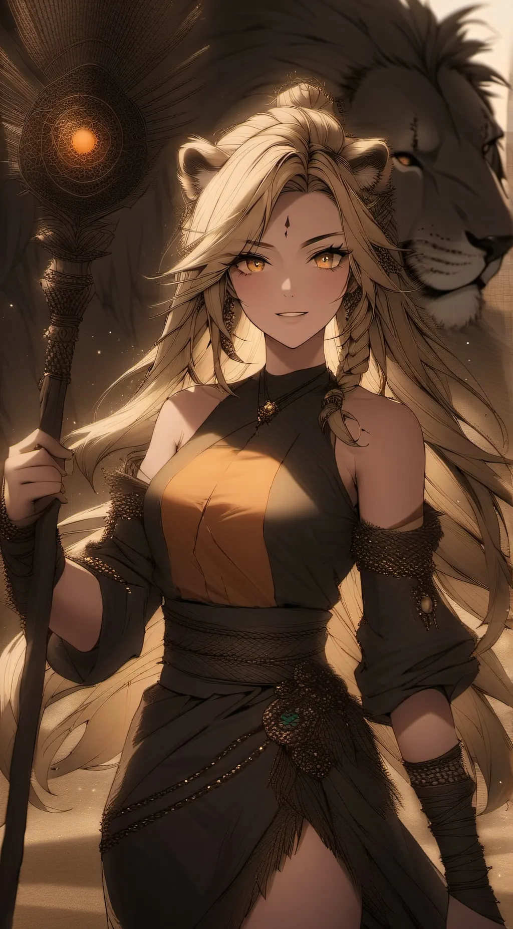 ai character: ♌ Leo (F) background