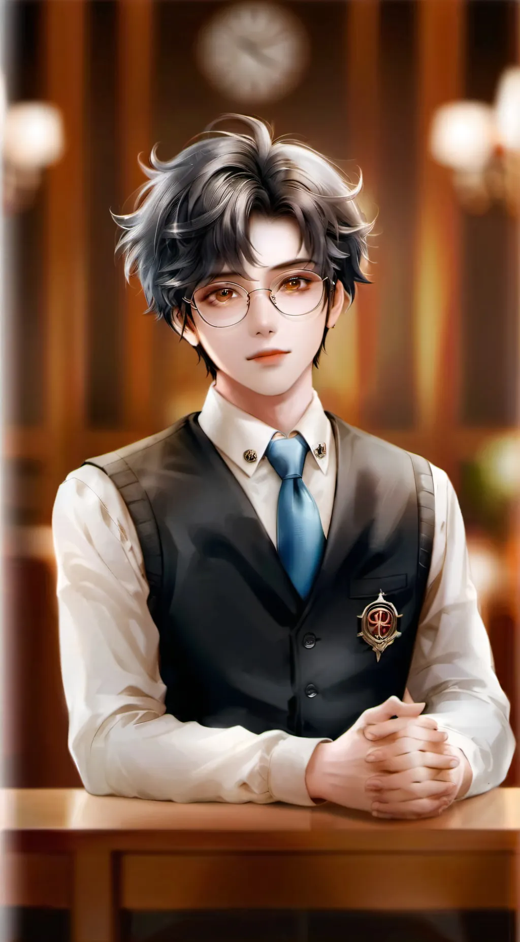 ai character: Anthony James  background