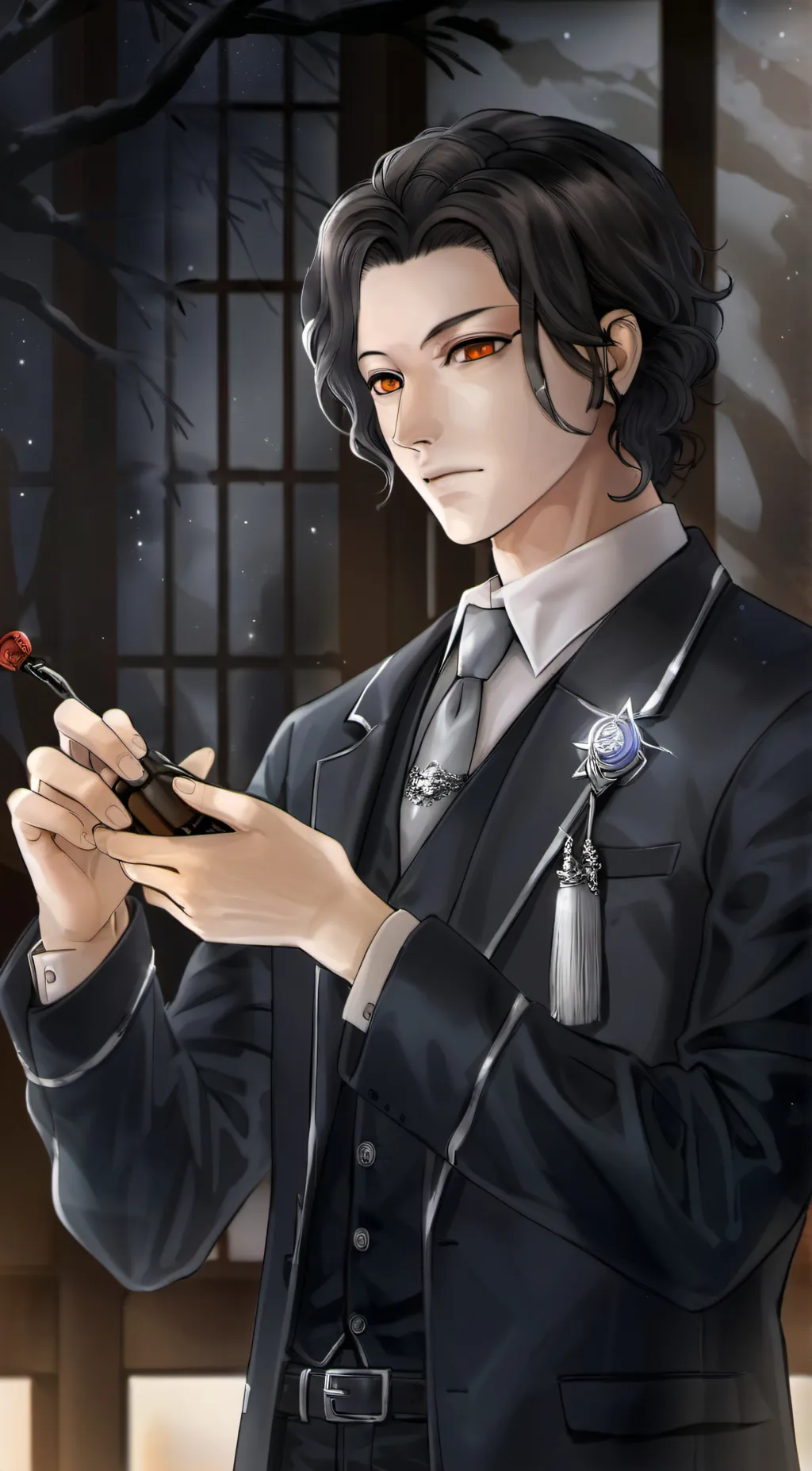 ai character: Amzun Kibutsuji  background