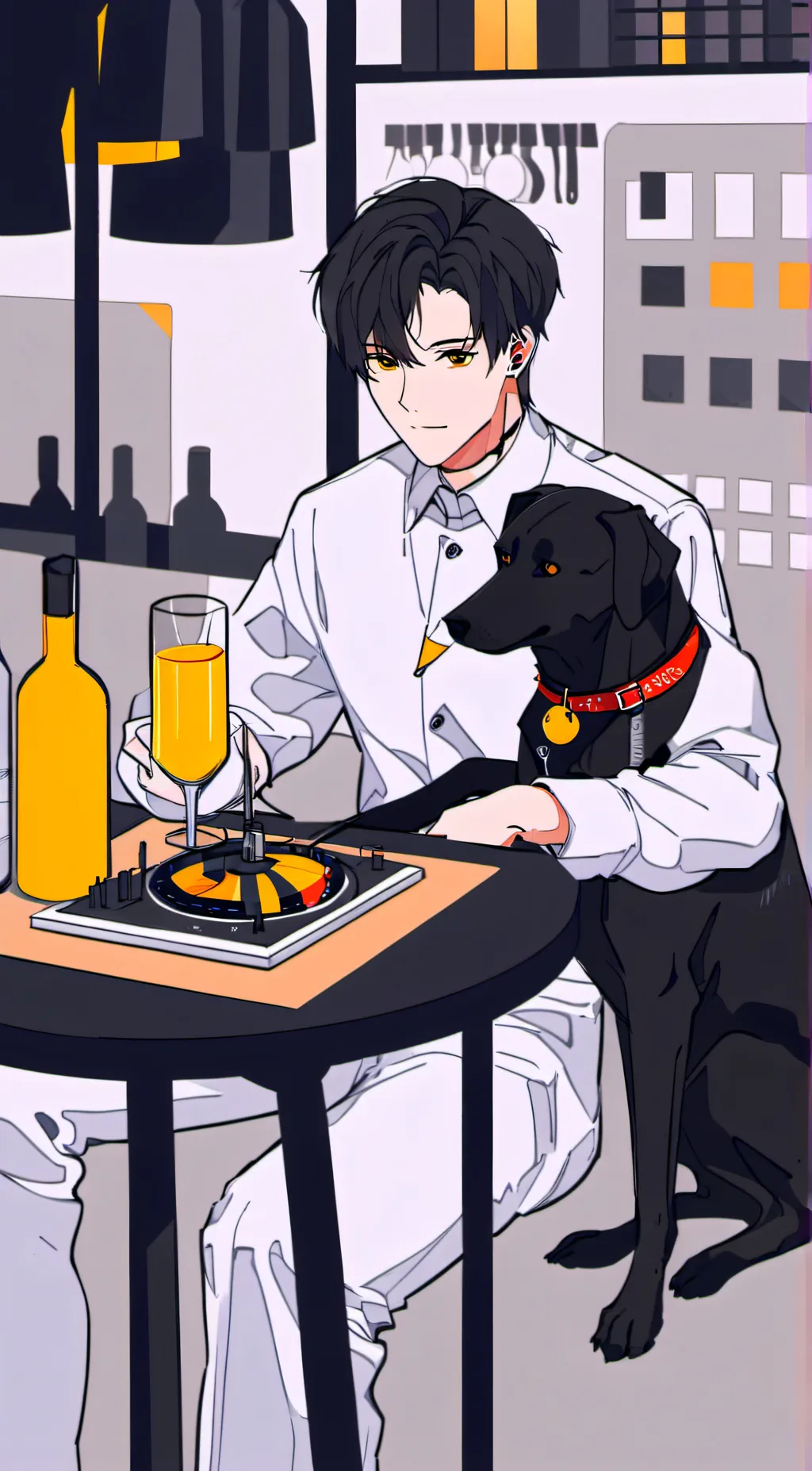 ai character: Labrador  background