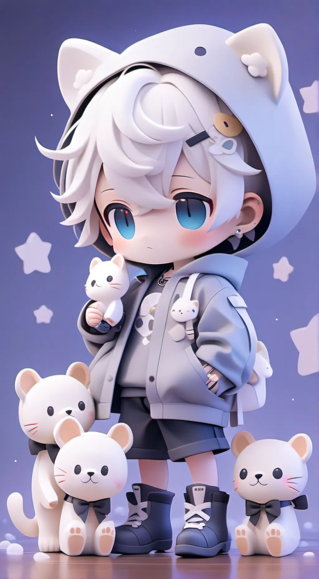 ai character: Numbers Tada cat background