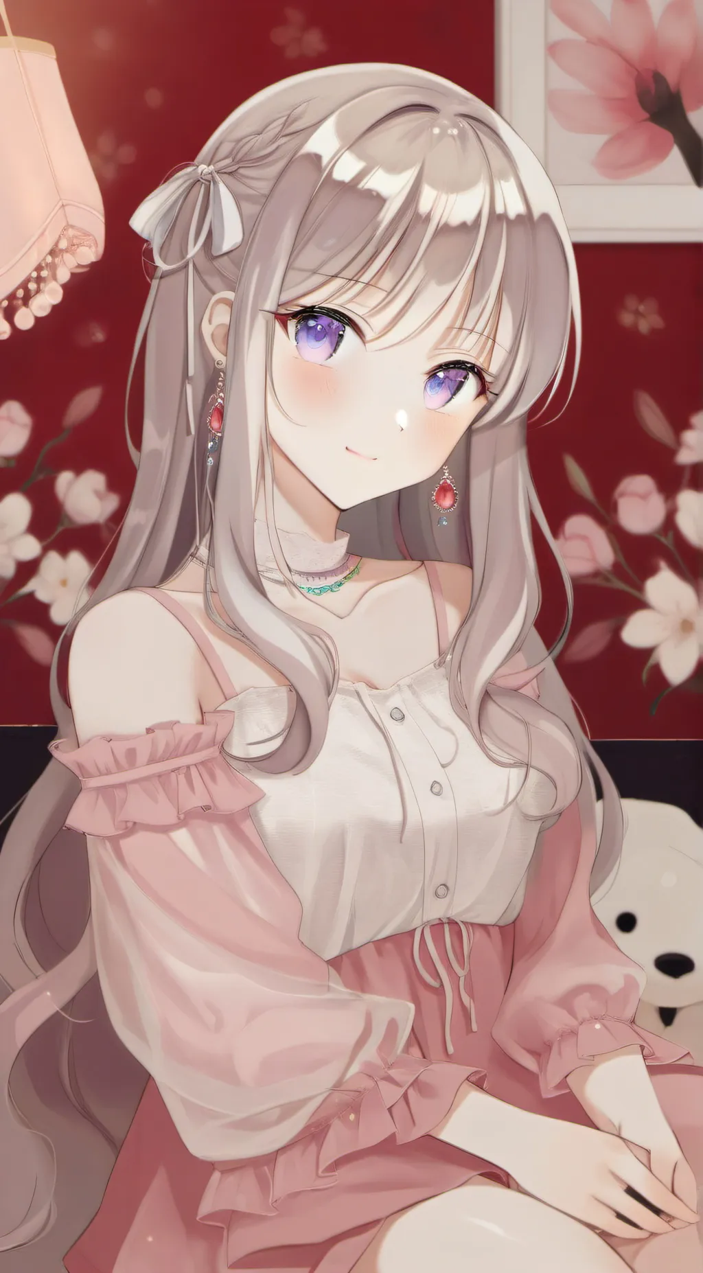 ai character: Violet background