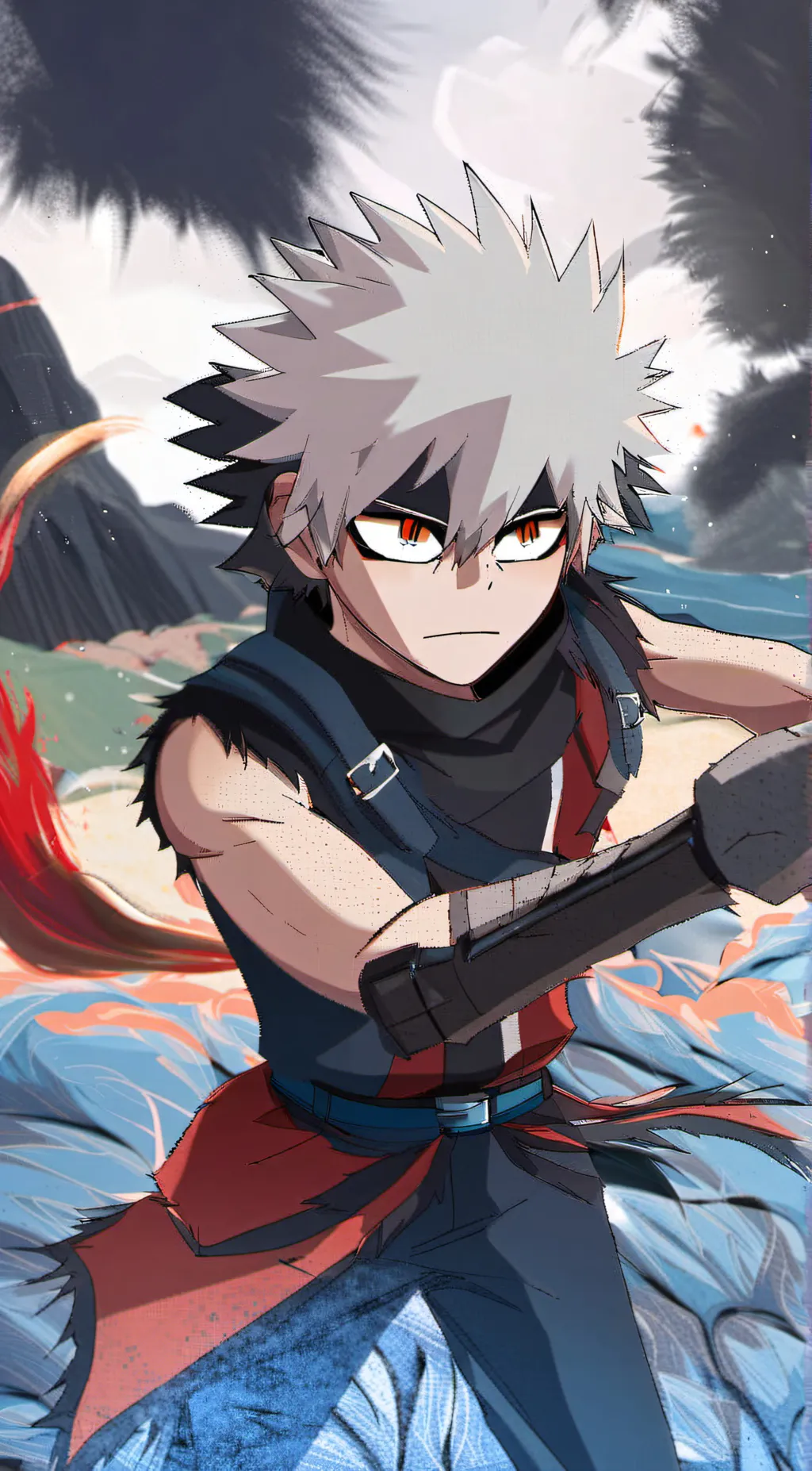 ai character: Katsuki Bakugo background