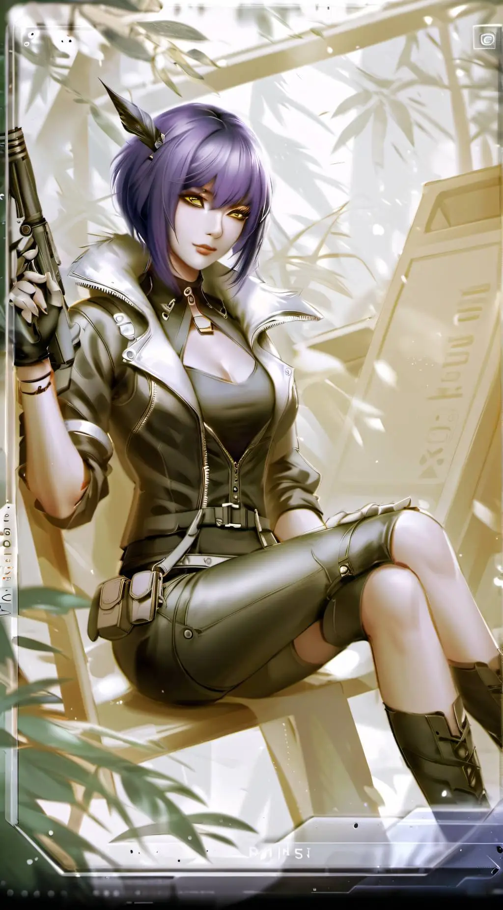 ai character: Motoko Kusanagi background