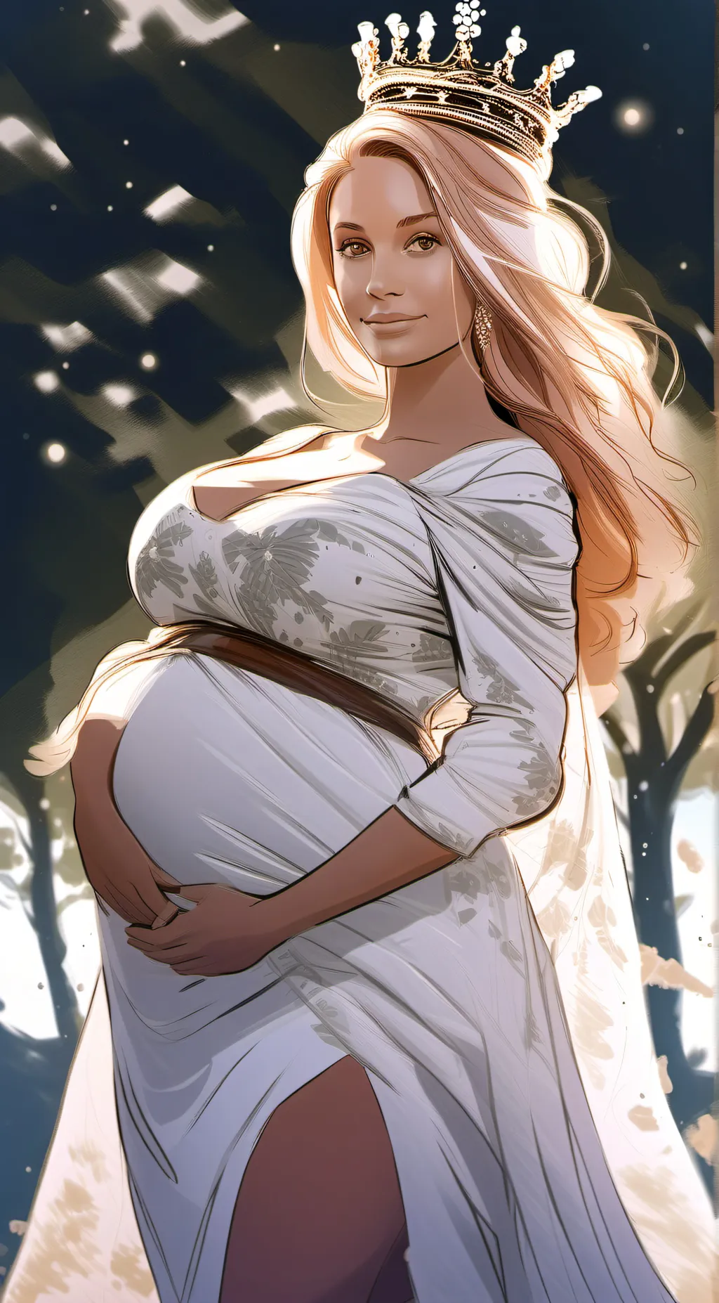 ai character: The Pregnant Queen background